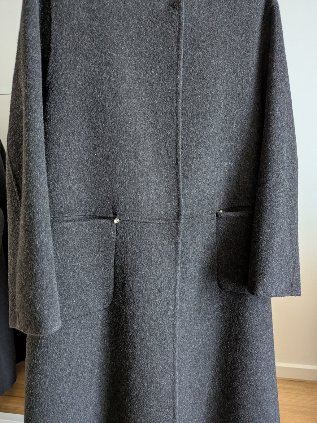 283 100% Wool Coat Charcoal S 10-14