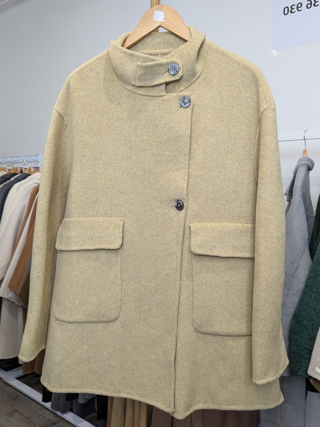062 70% Wool Coat Light Grey, Grey, light lemon