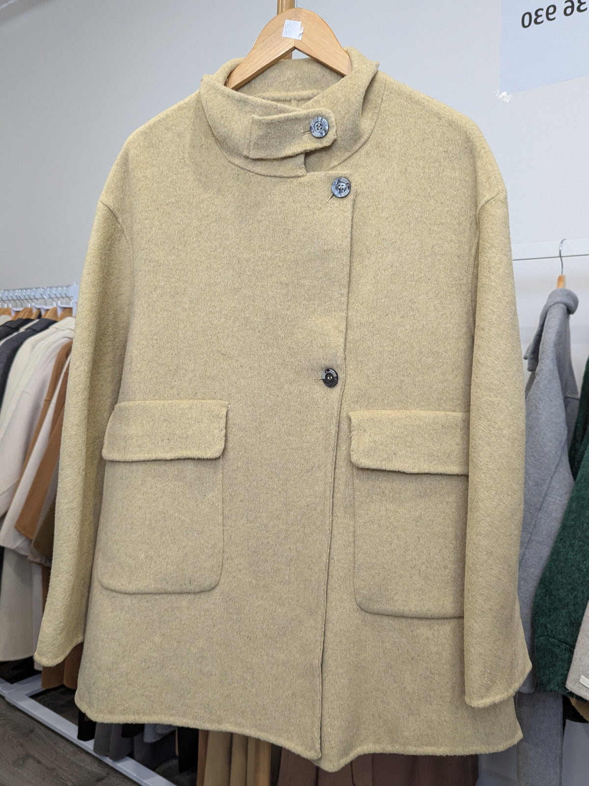 062 70% Wool Coat Light Grey, Grey, light lemon