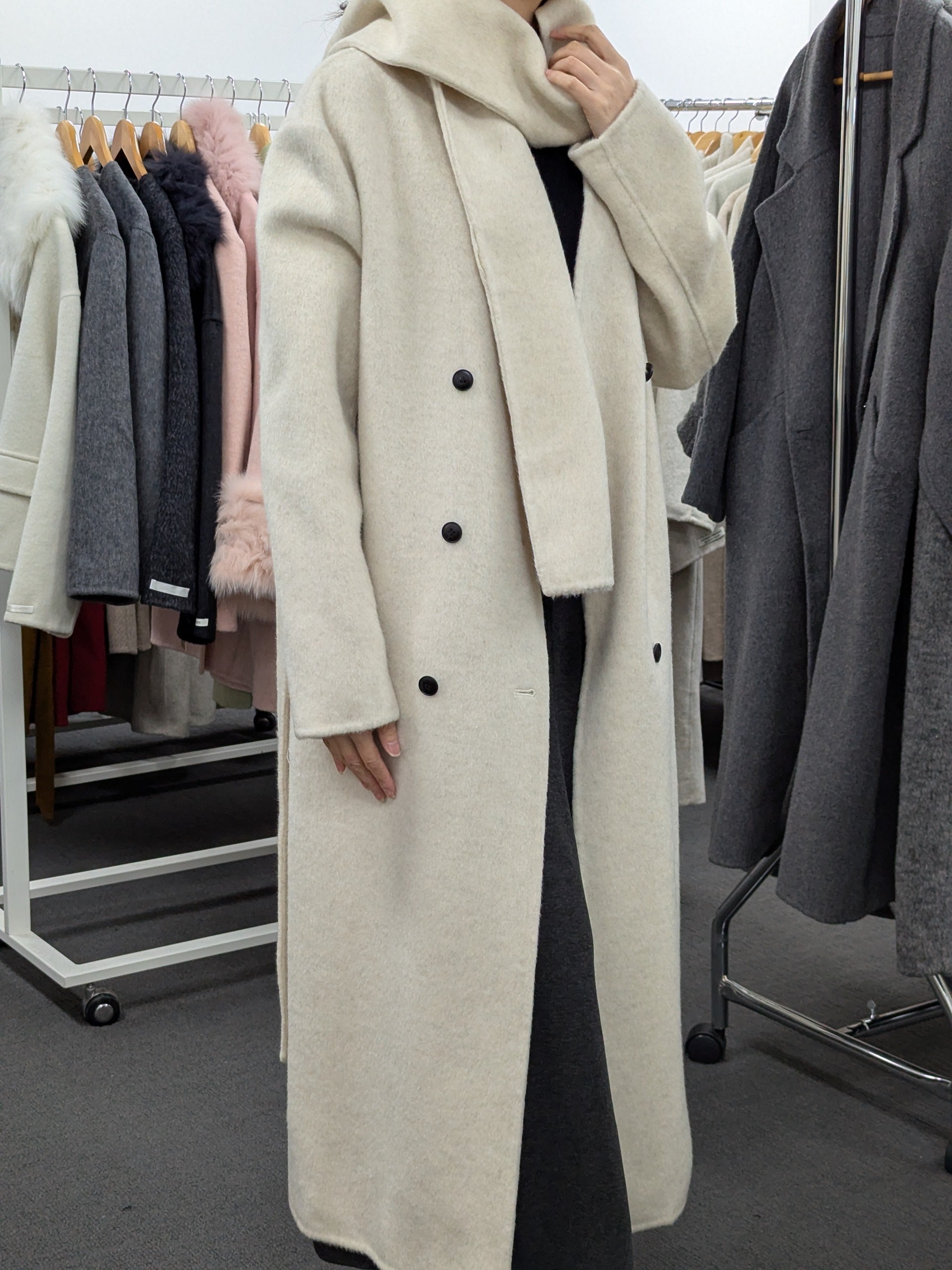 100% Wool Coat Women Warehouse 248 with Scarf