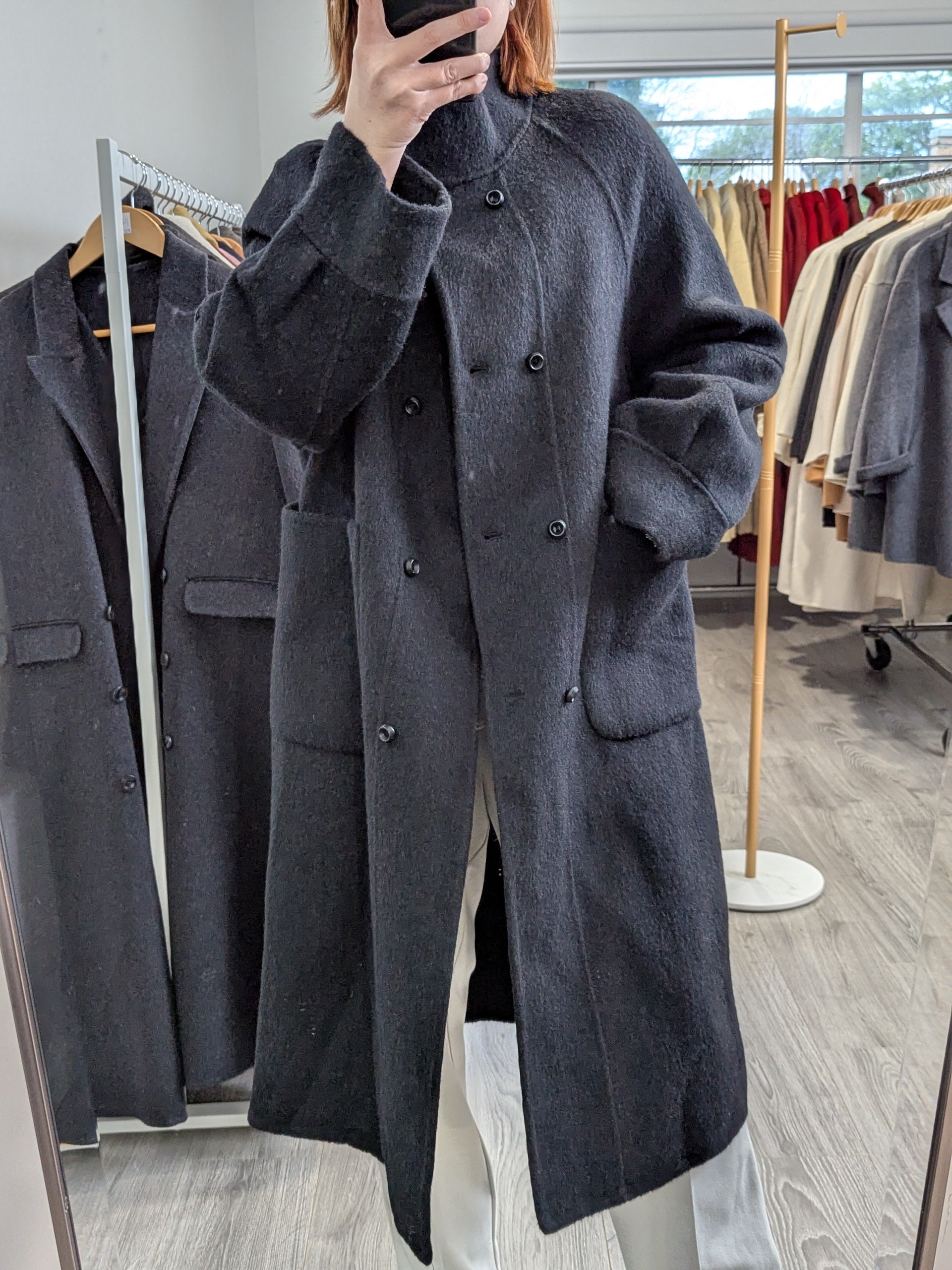179 70% Wool Coat Black M 10-14