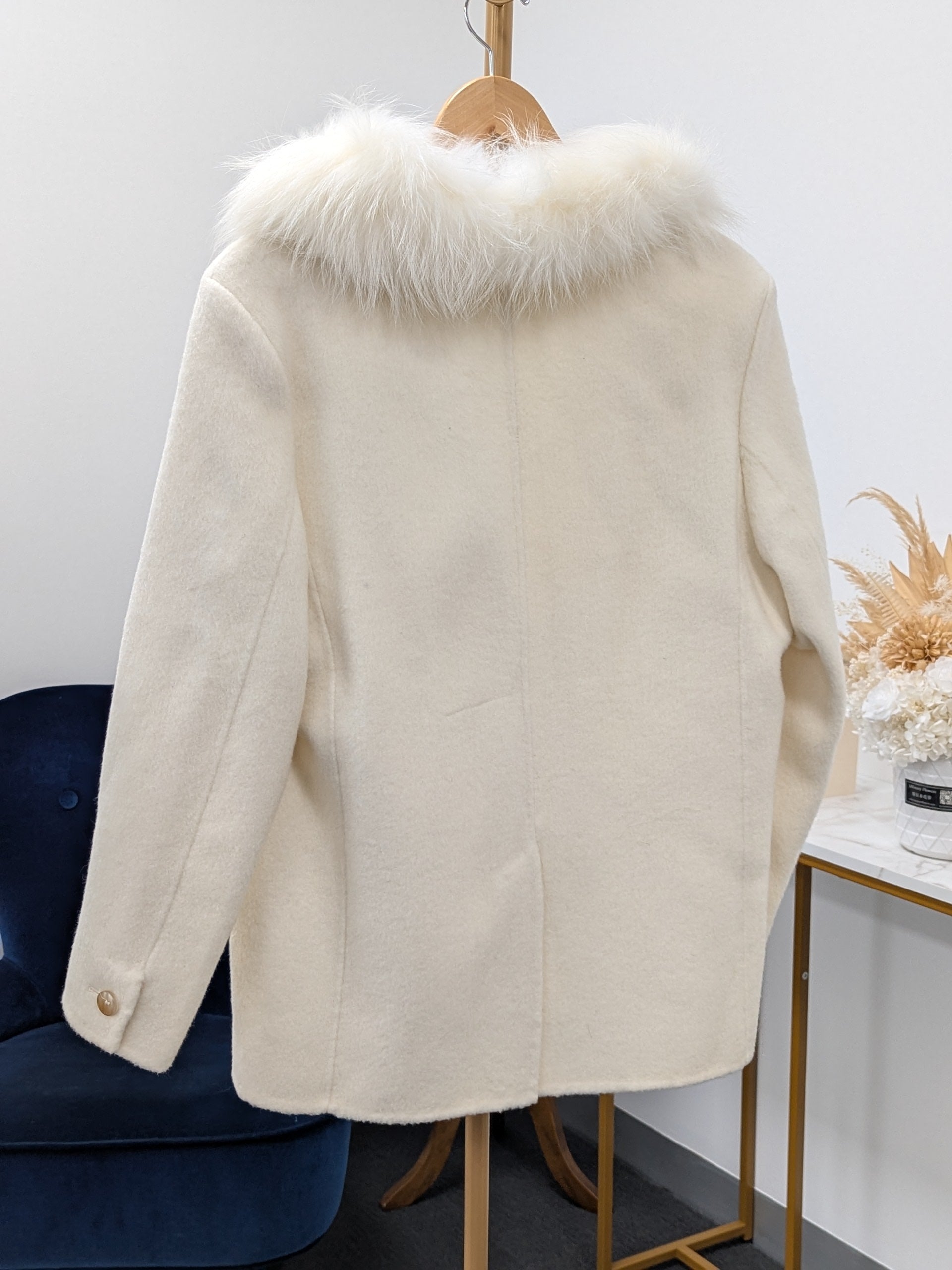 Fur trims 100% Wool Coat Women Warehouse Try-On Welcome 242