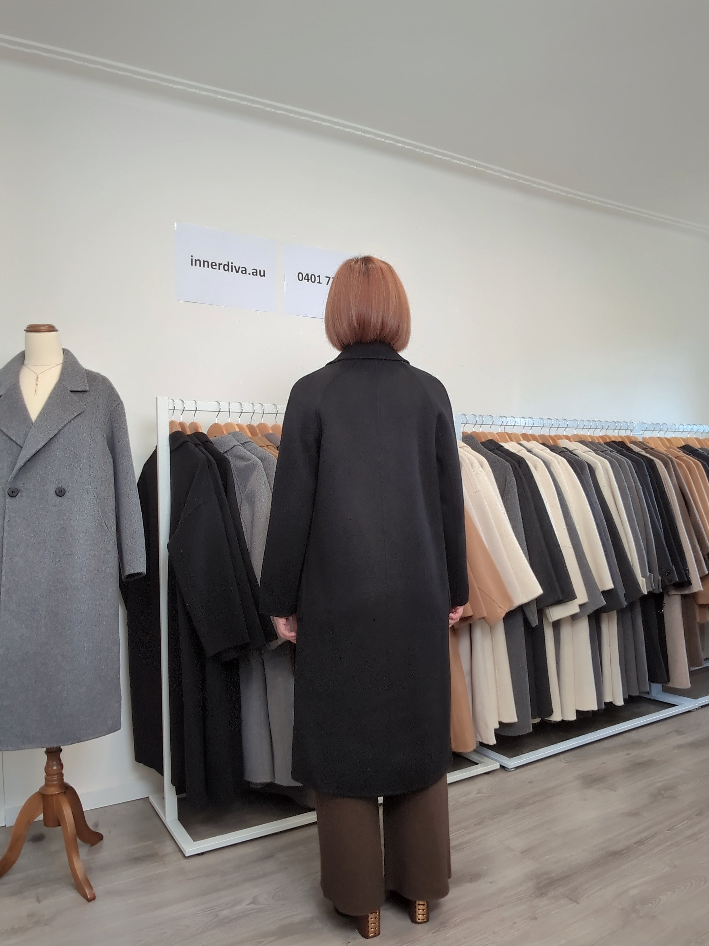 031 100% Wool Coat Black