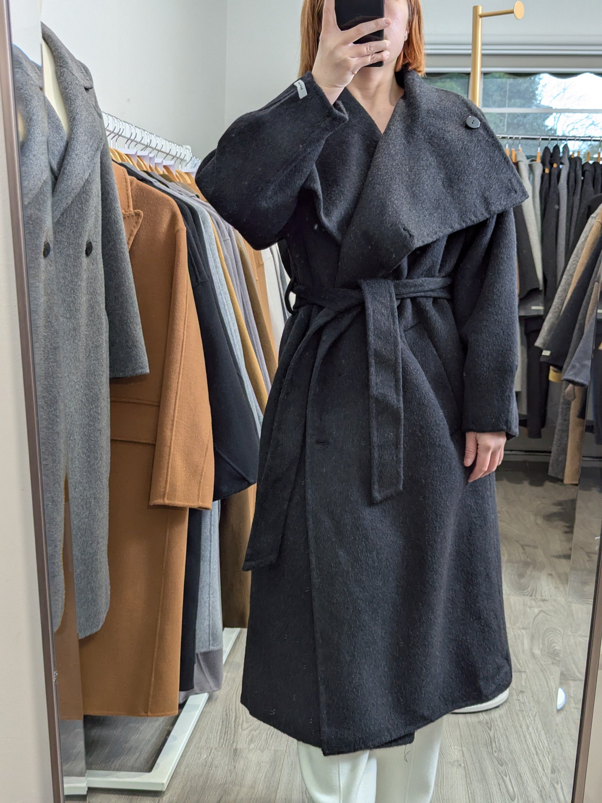 114 70% Wool Coat Charcoal