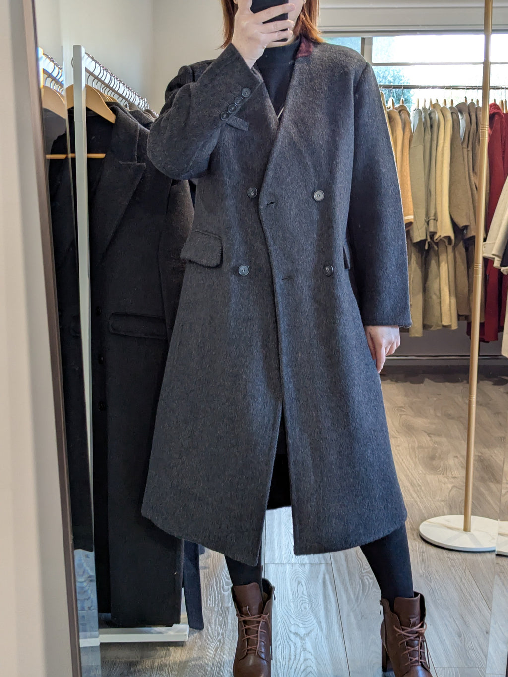 168 70% Wool Coat Charcoal