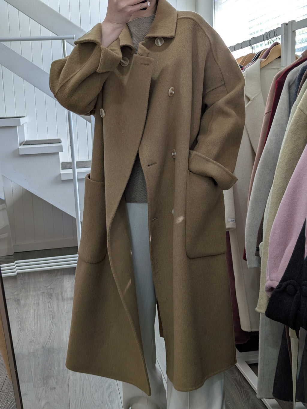238 70% Wool Coat Kaki M 12-14