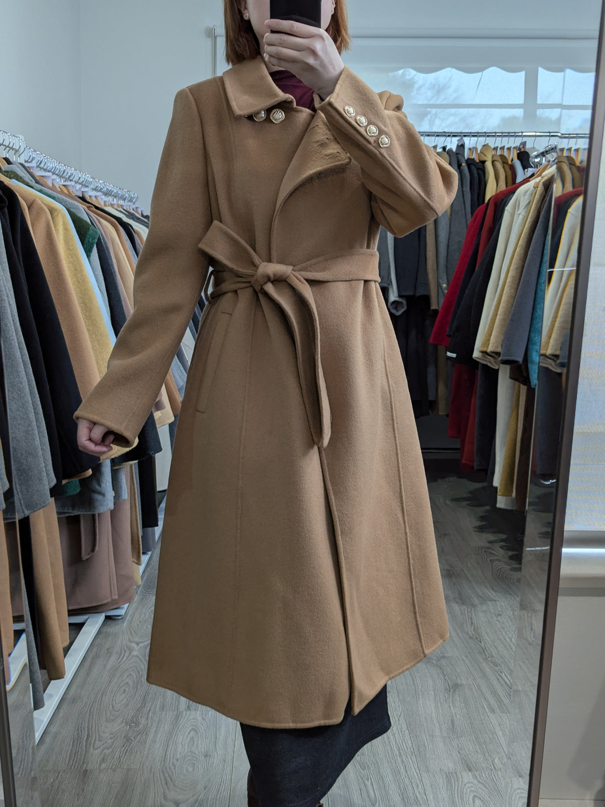 047 100% Wool Coat Camel S 4-6 M 6-8 L 8-10 Petite