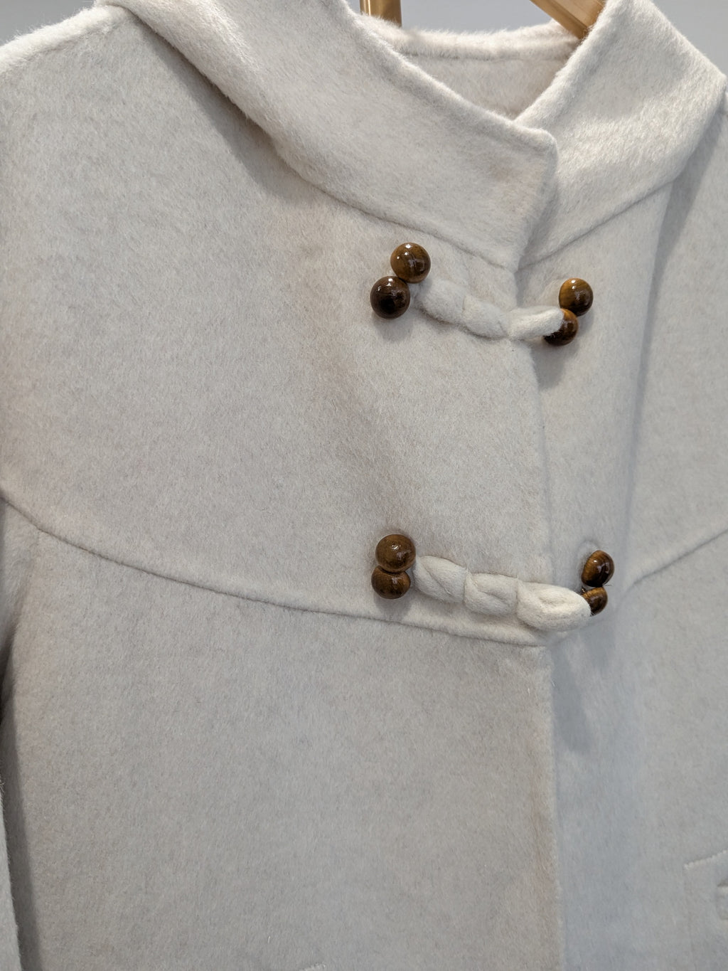 124 100% Wool Coat Cream S 8-12