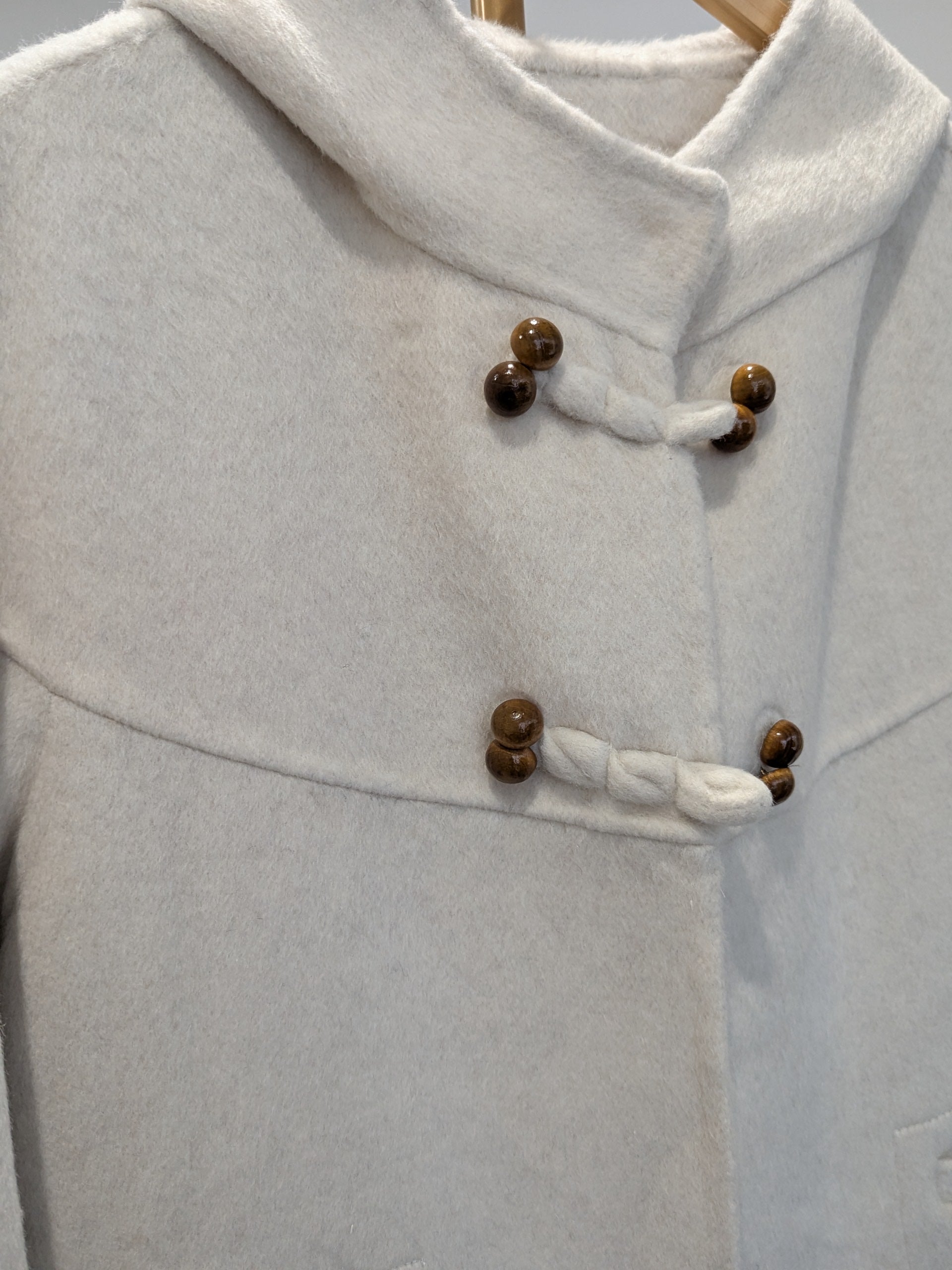 124 100% Wool Coat Cream S 8-12