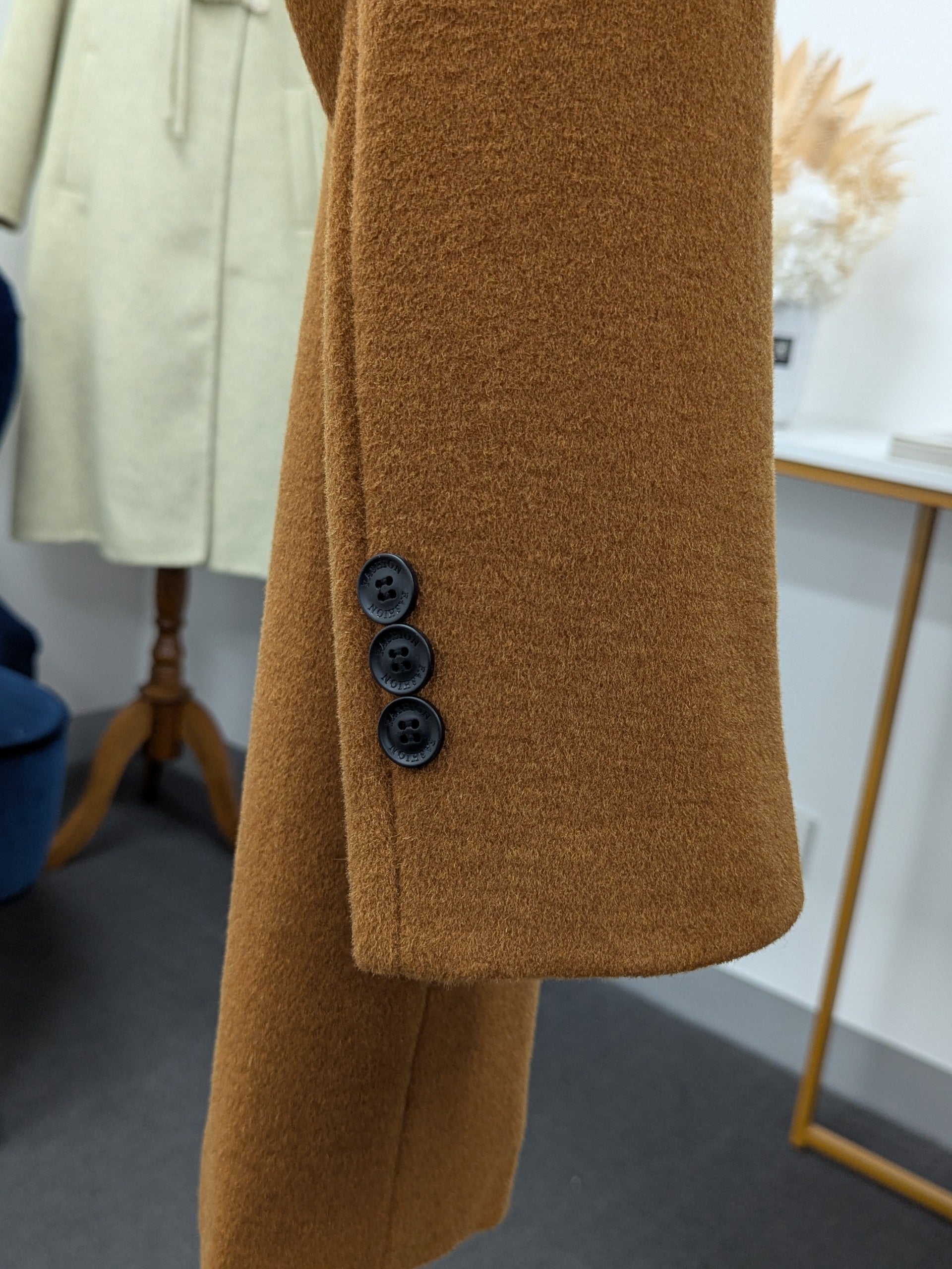 018 Men's 51% Wool Coats Black Grey Tan