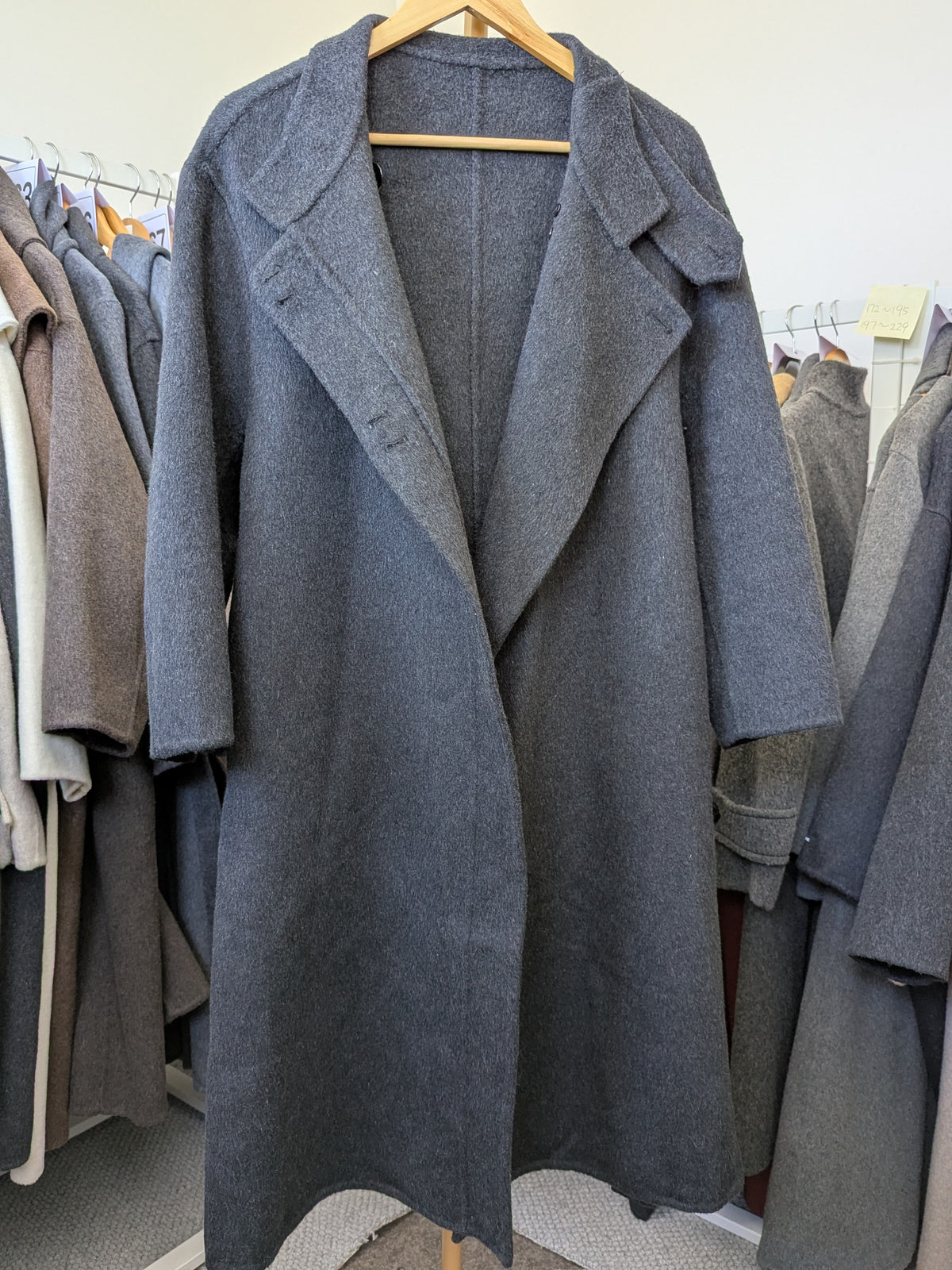 242 70% Wool Coat Charcoal S 10-12