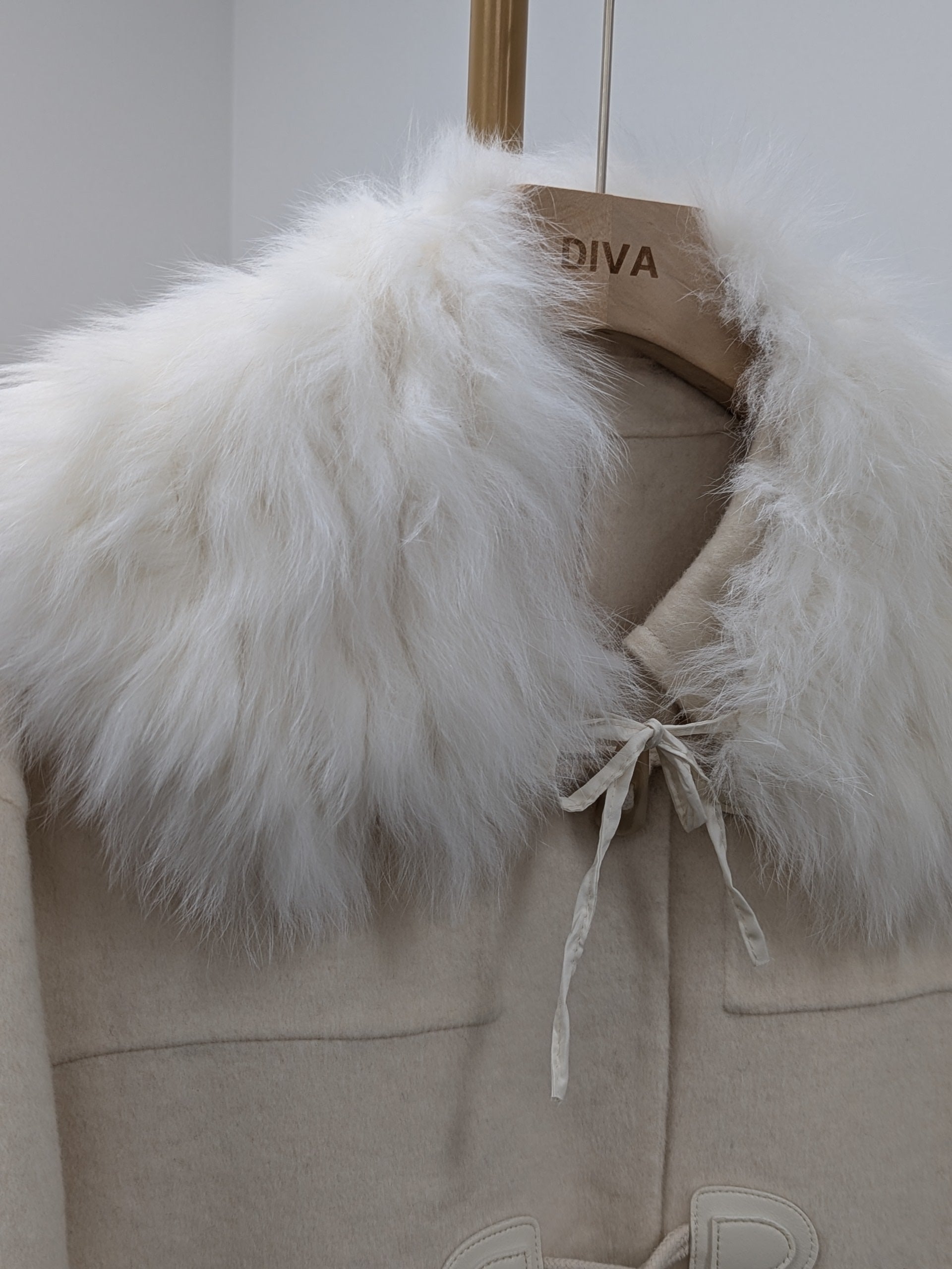 Women's Fur Collar Wool Coats Try-On Available 233 Size S6-8 M10-12 69% Wool