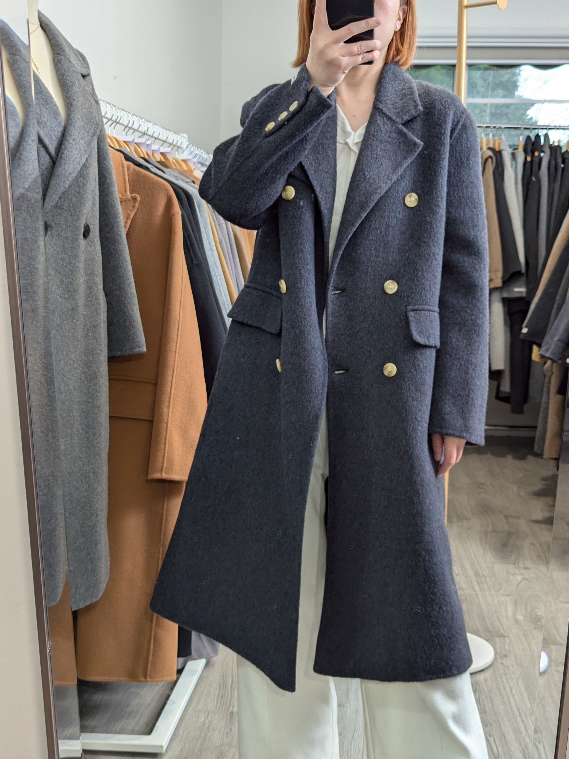 129 70% Wool Coat Dark Grey