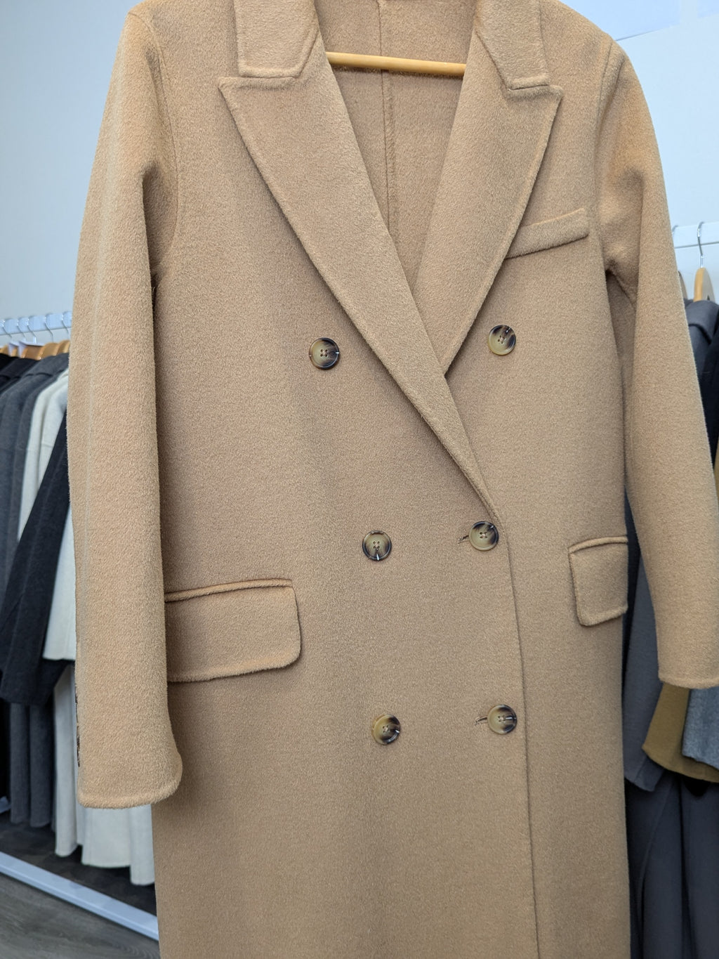 119 100% Wool Coat Tan