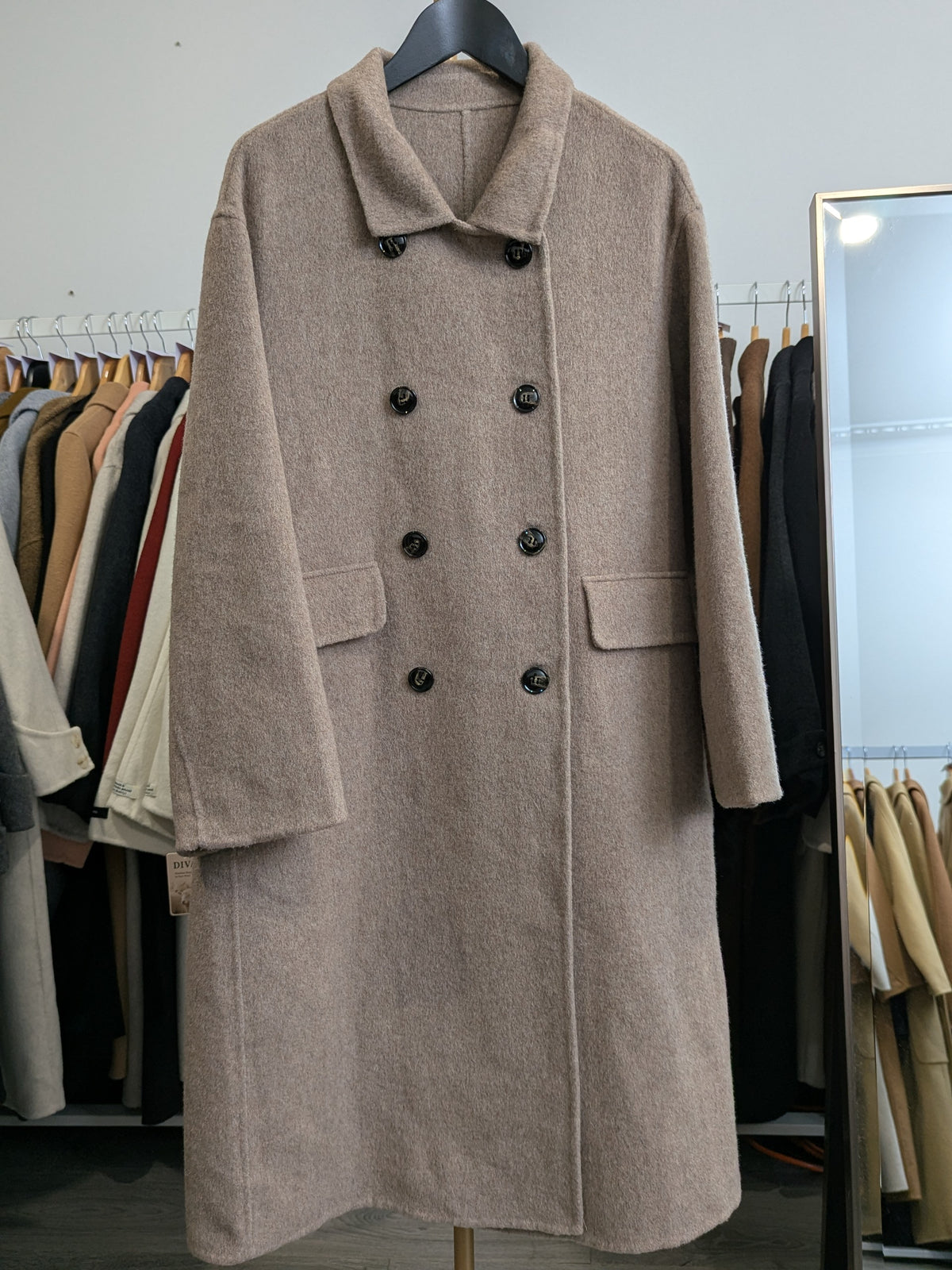 291 70% Wool Coat Light Brown L 12-16