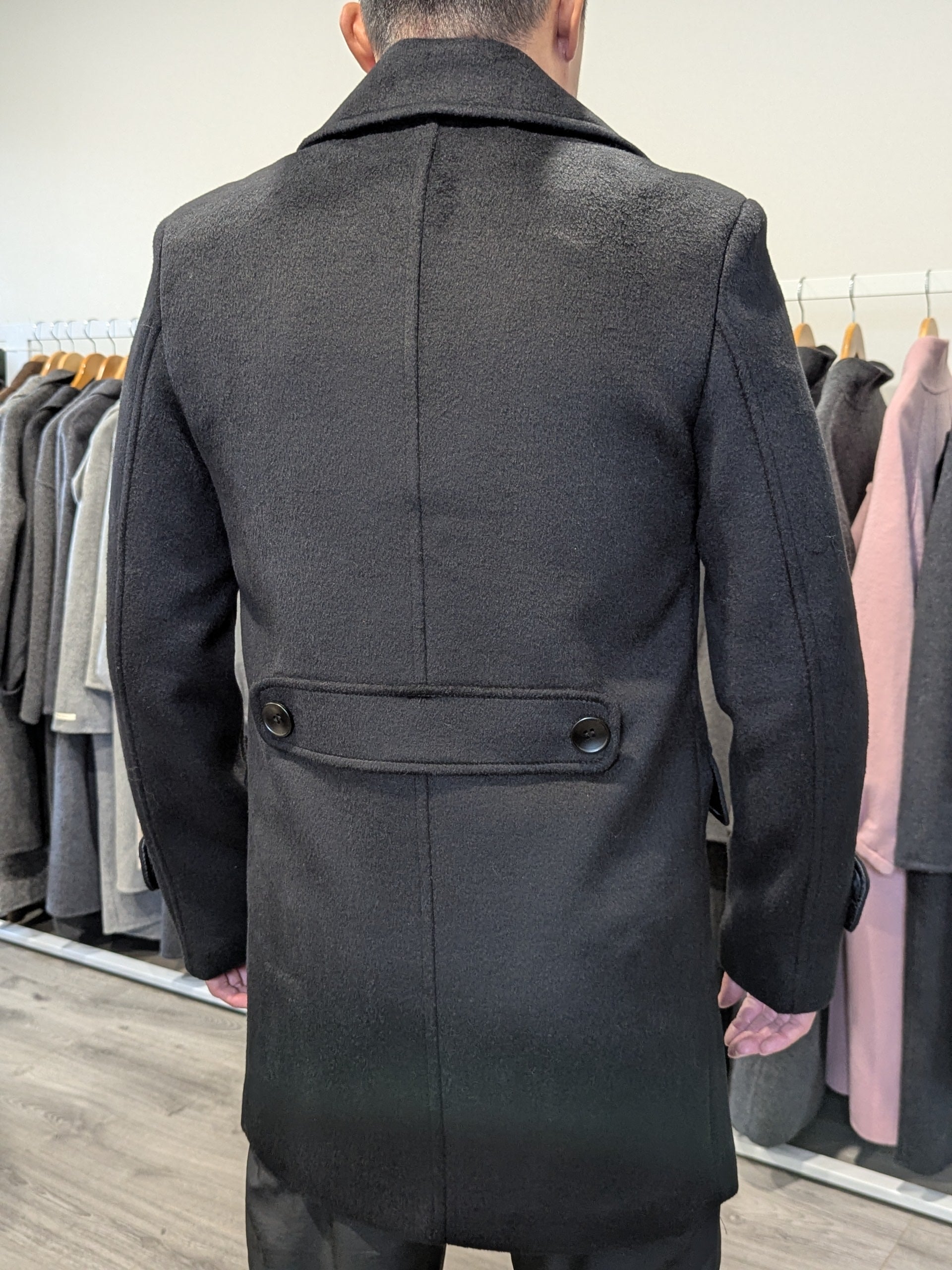 019 Men's 51% Wool Coats Black Grey Tan