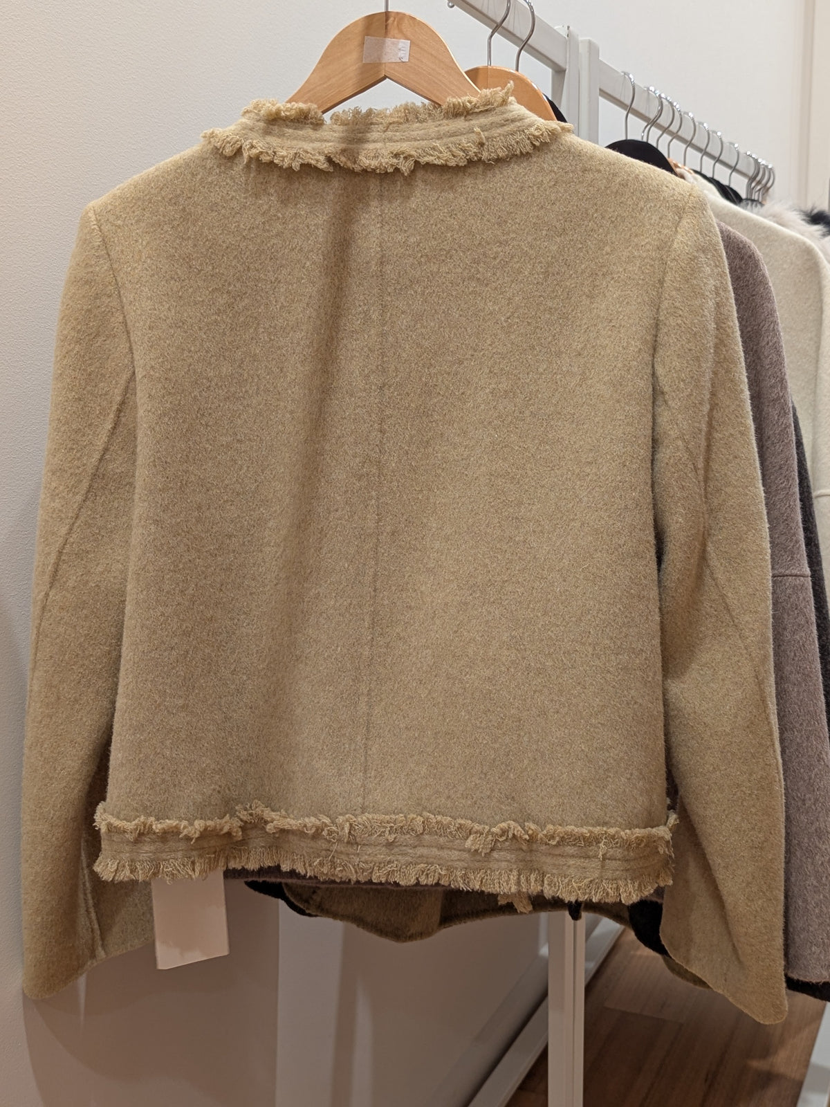 073 67% Wool Coat Light Camel S 10-12