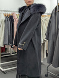 Fur trims 100% Wool Coat Women Warehouse Try-On Welcome 243
