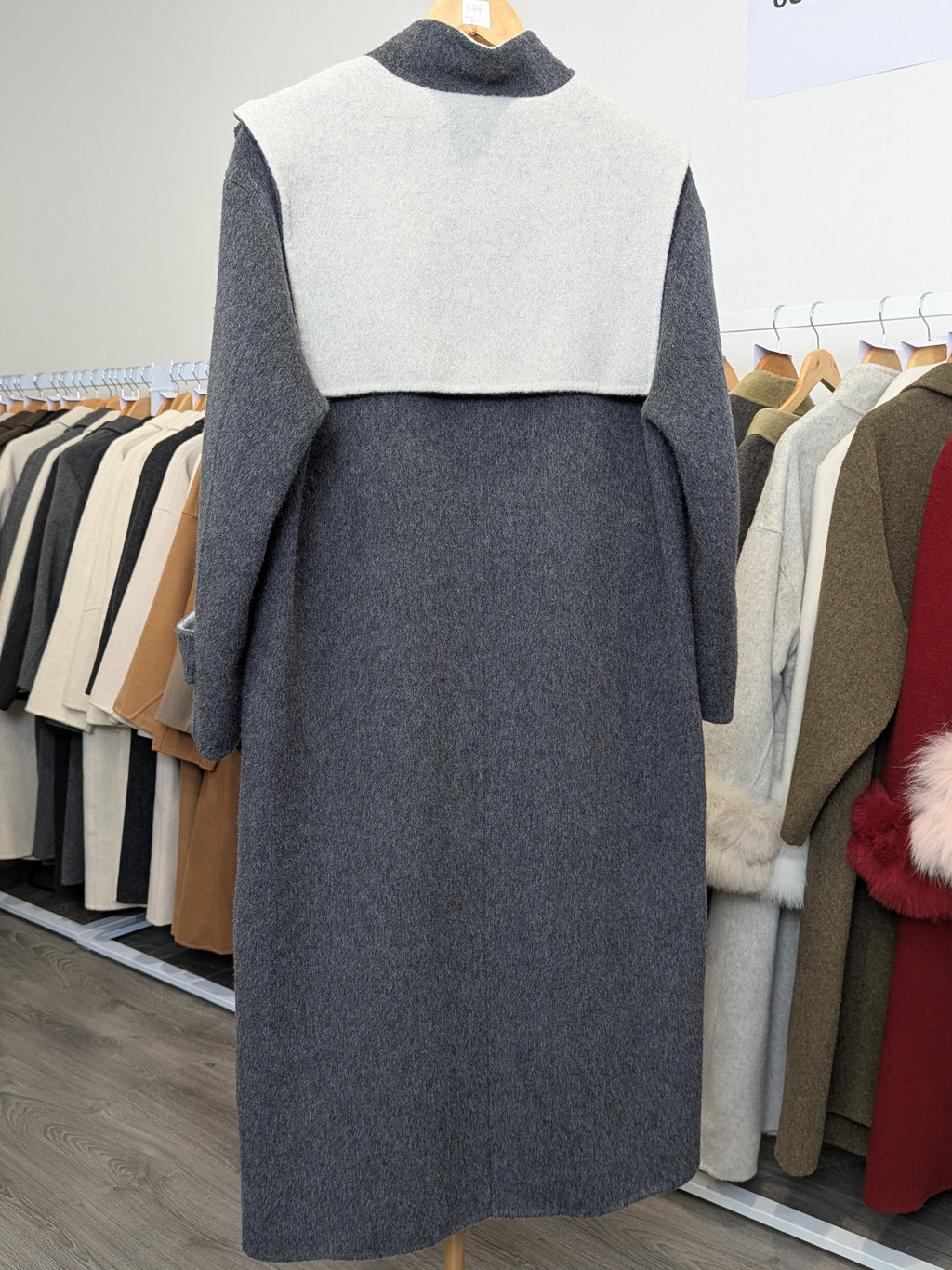 133 10% Tencel 90% Wool Coat Oat/Grey