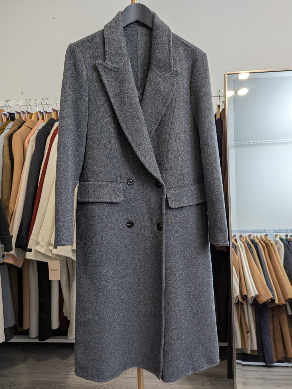 284 5% Cashmere 64% Wool Coat  Grey S 8-10 M 10-12