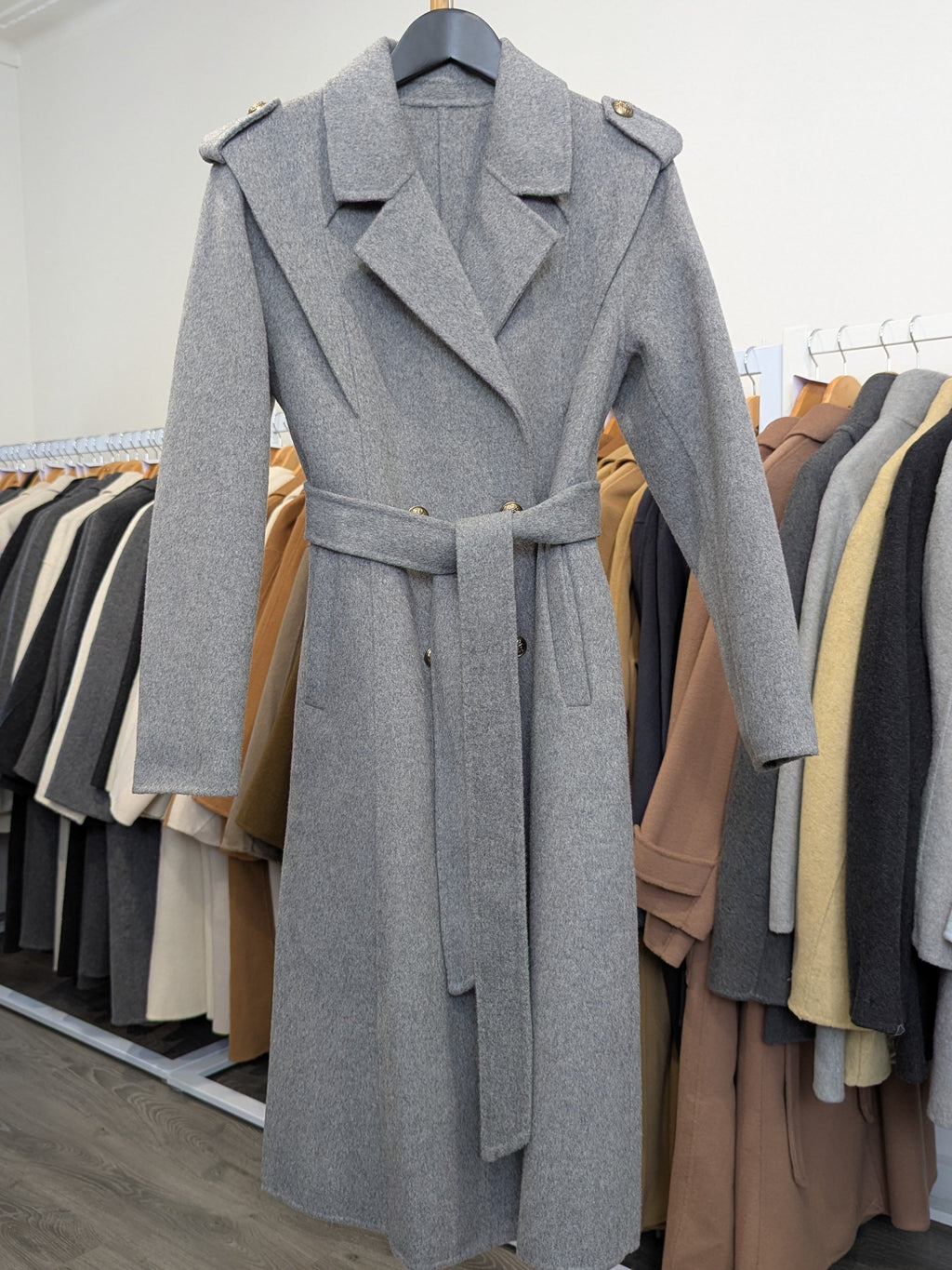 014 100% Wool Coat Grey S 4-6 M 6-8 L 10-12 Petite