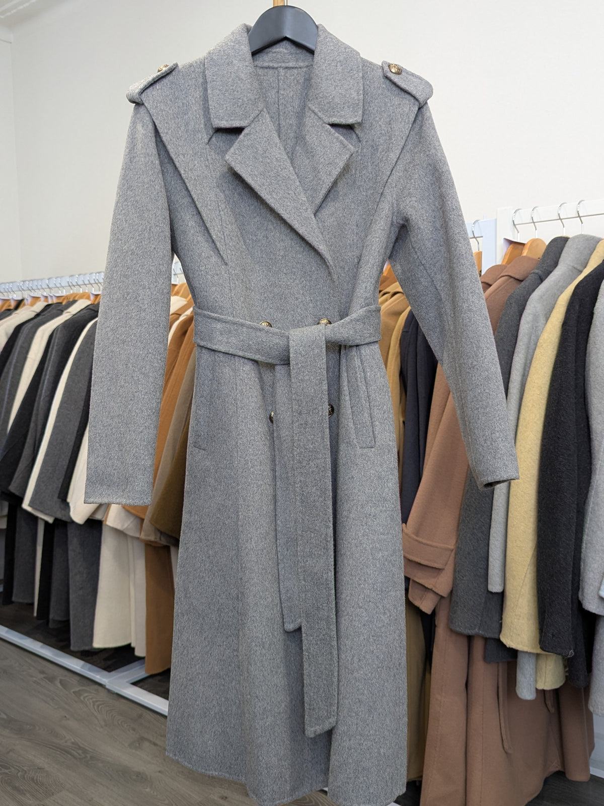 014 100% Wool Coat Grey S 4-6 M 6-8 L 10-12 Petite