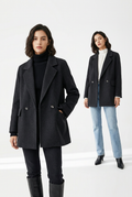 013 100% Wool Coat Black S M