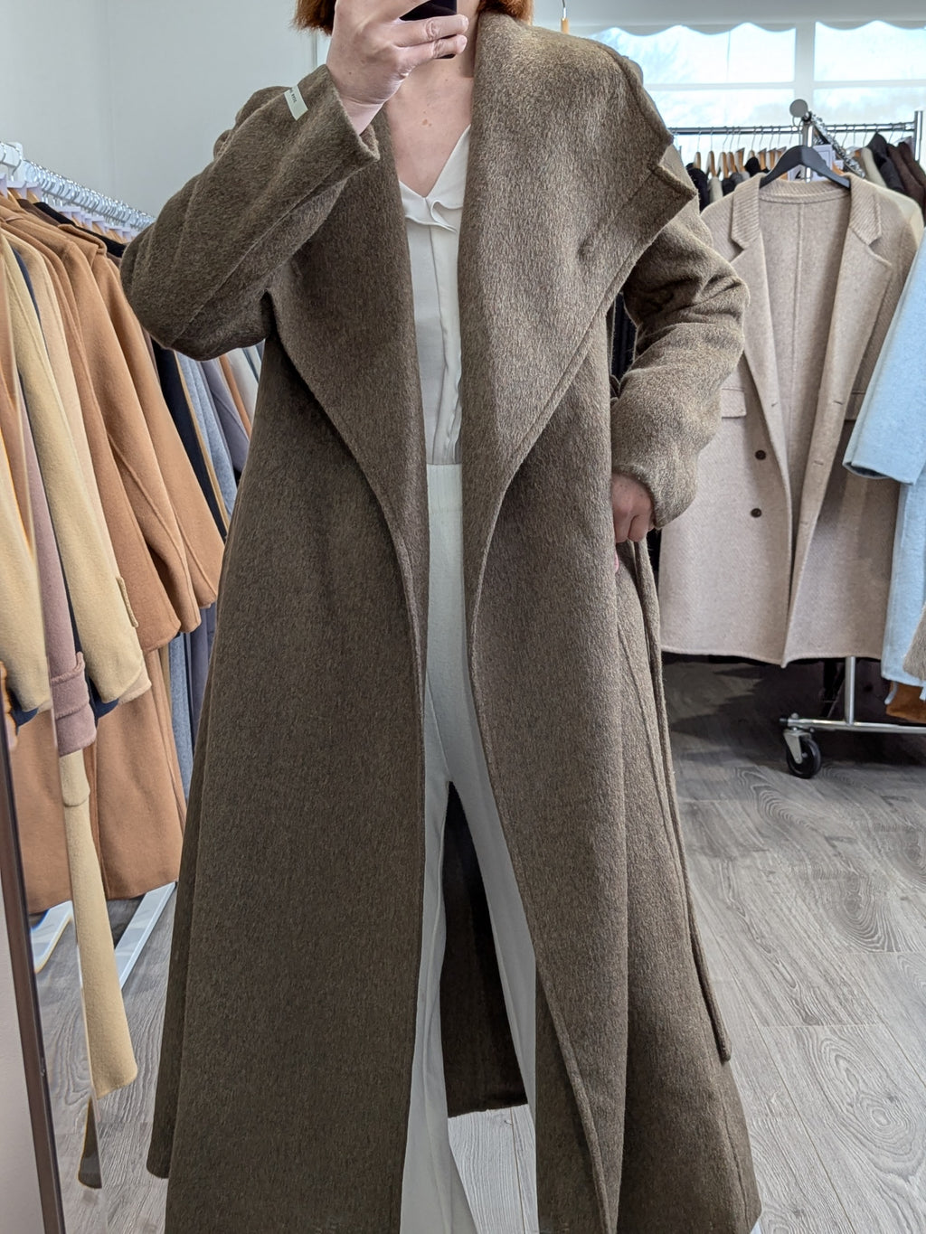 130 70% Wool Coat Olive S M