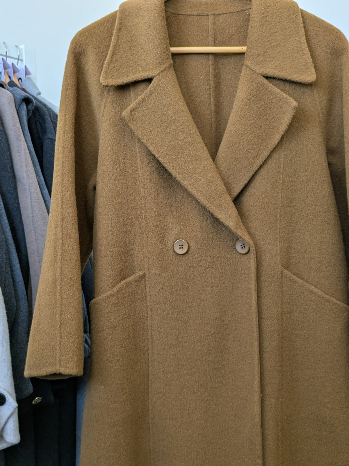 232 72% Wool Coat S 8-10 mustard yellow