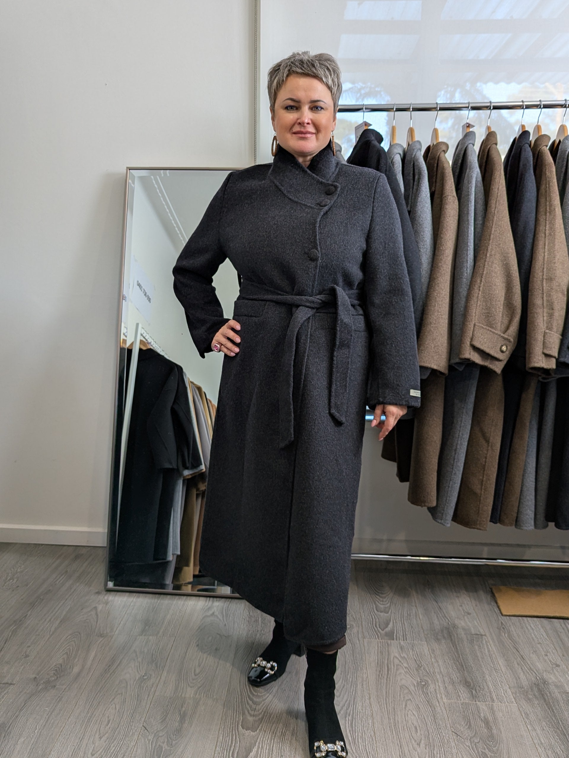 189 100% Wool Coat Charcoal
