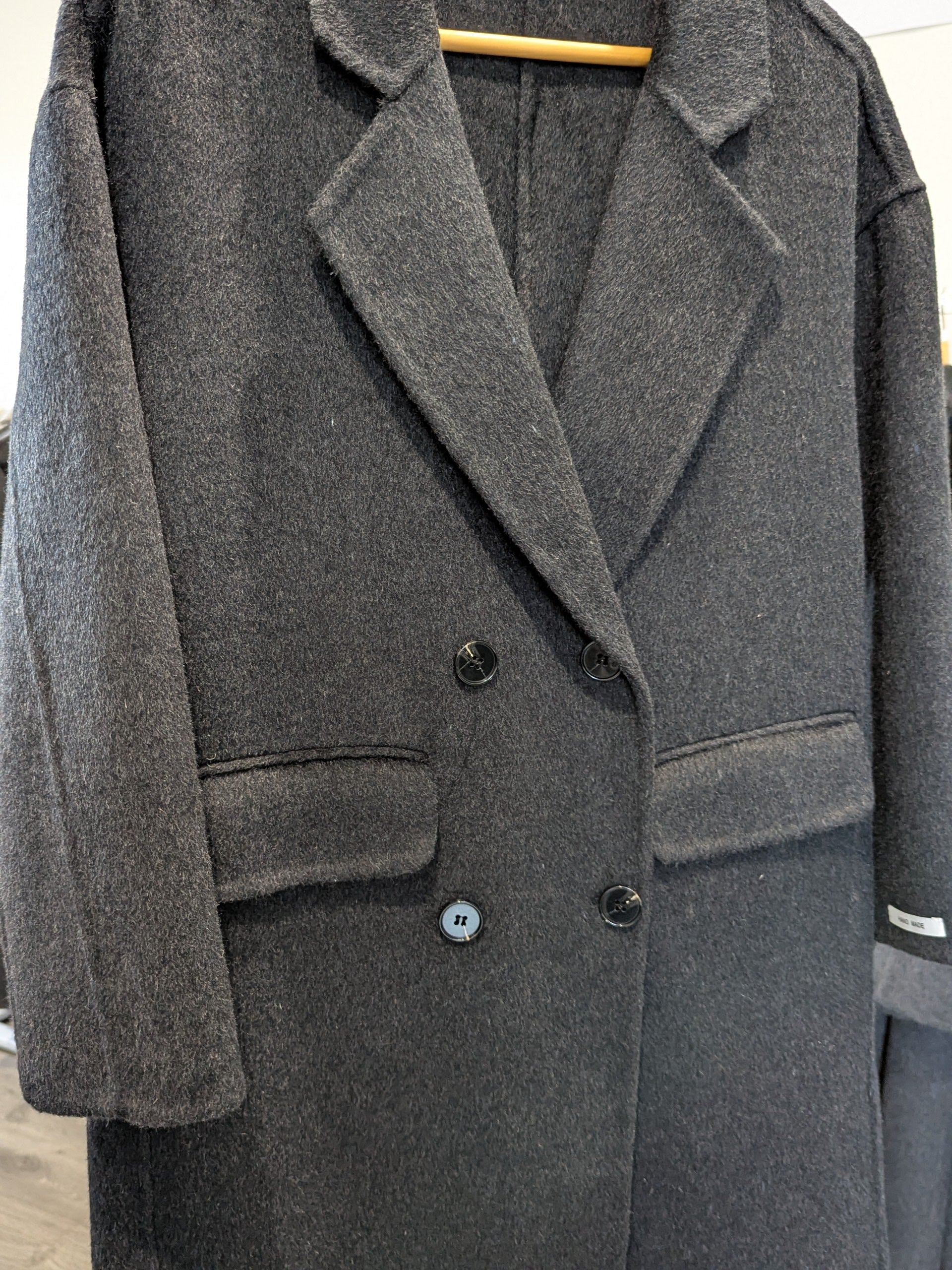 167 70% Wool Coat Charcoal S 6-10