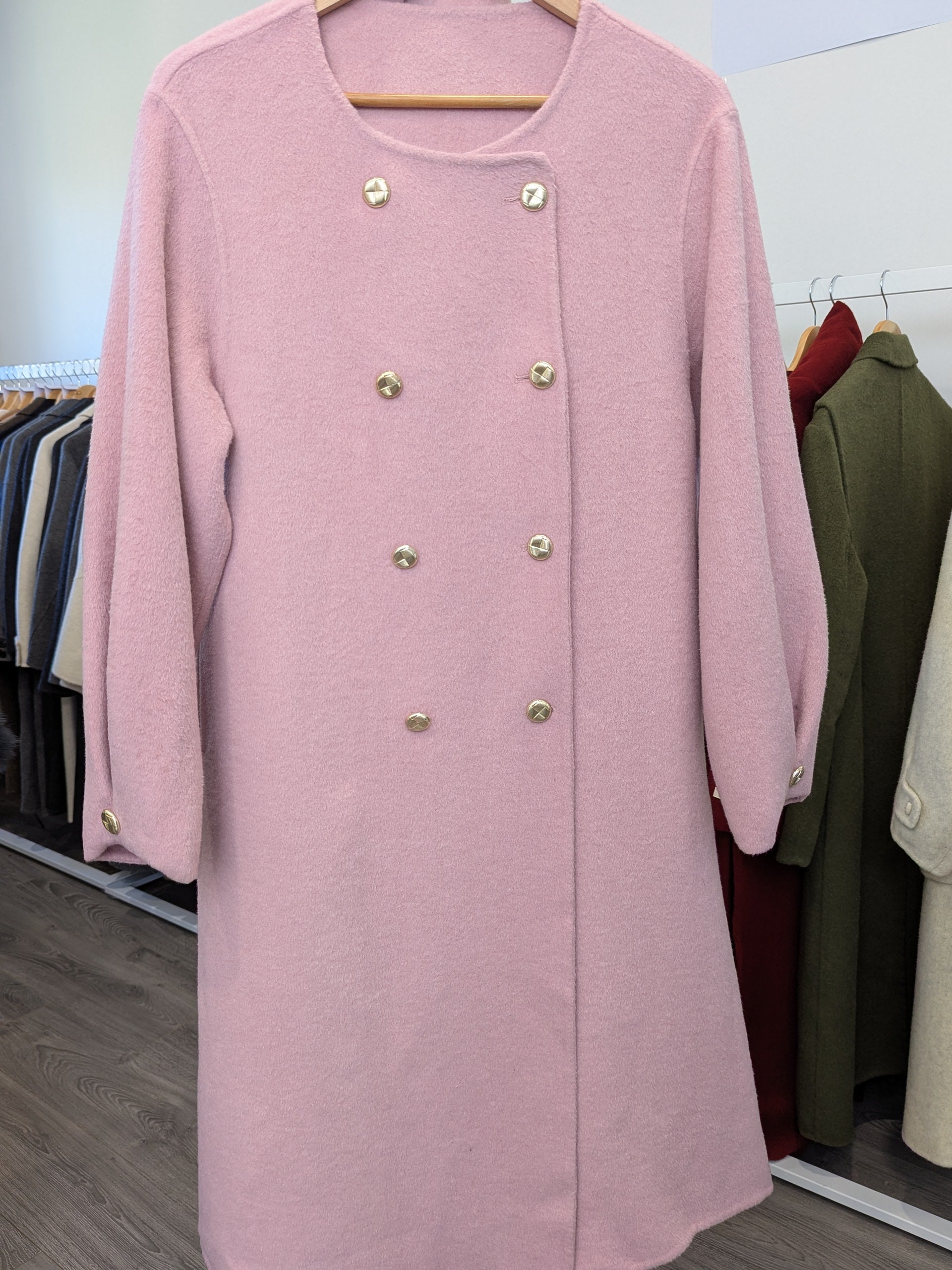 131 100% Wool Coat Pink