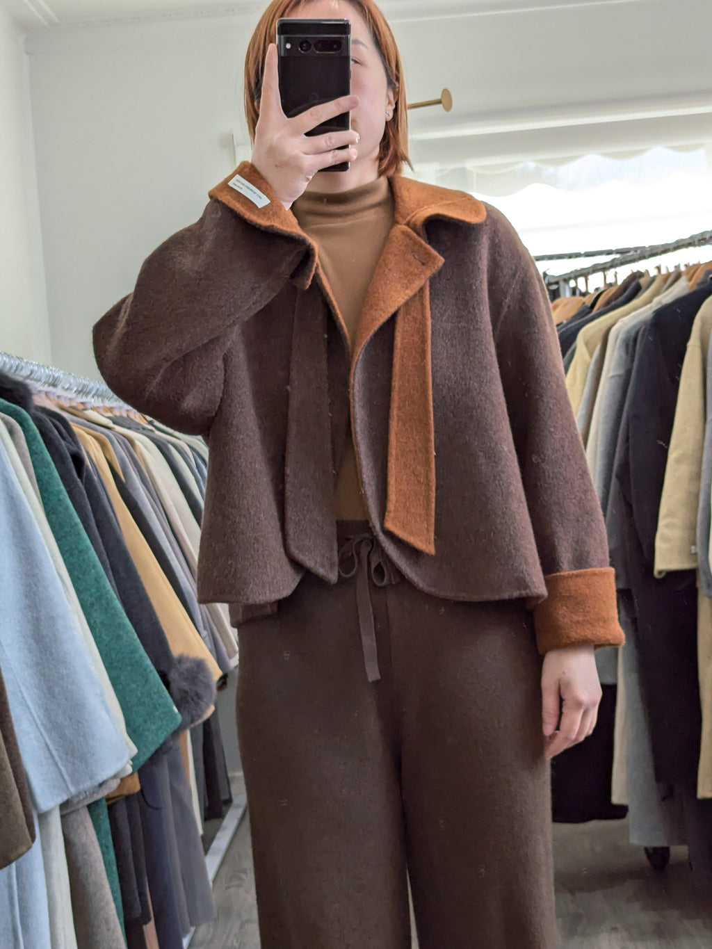 213 70% Wool Coat Coffee M 8-10
