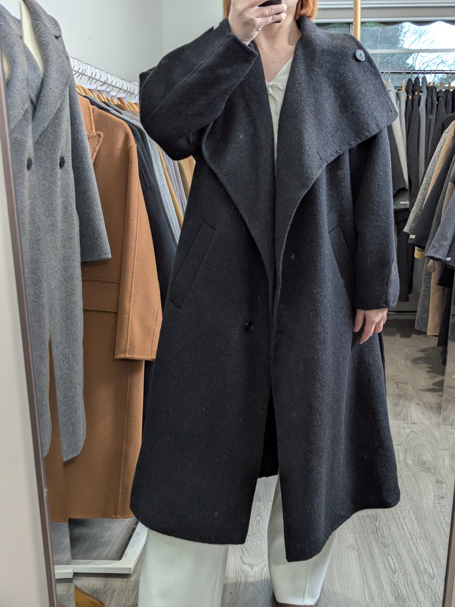 114 70% Wool Coat Charcoal