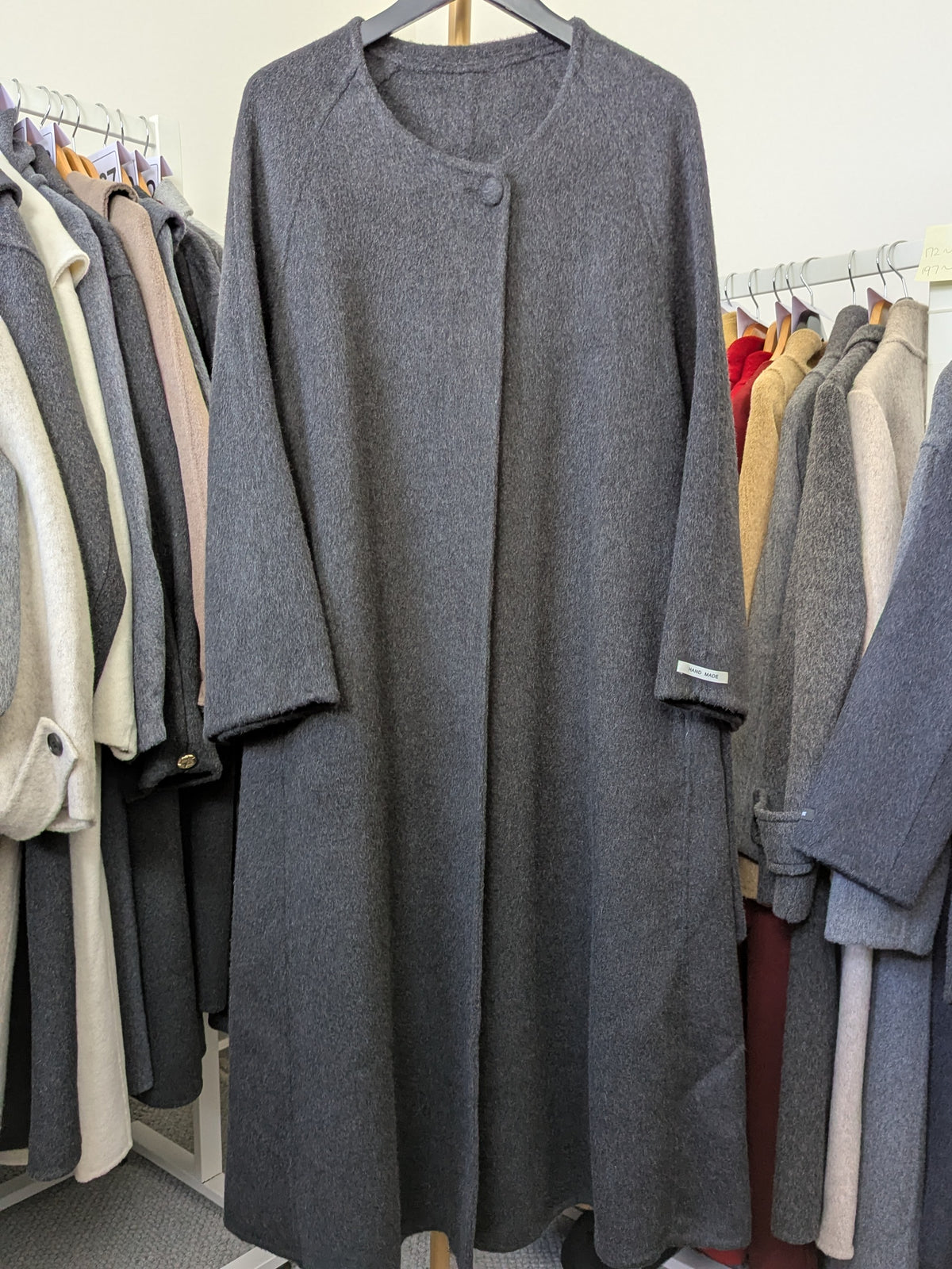 134 100% Wool Coat S 10-12 Dark Grey