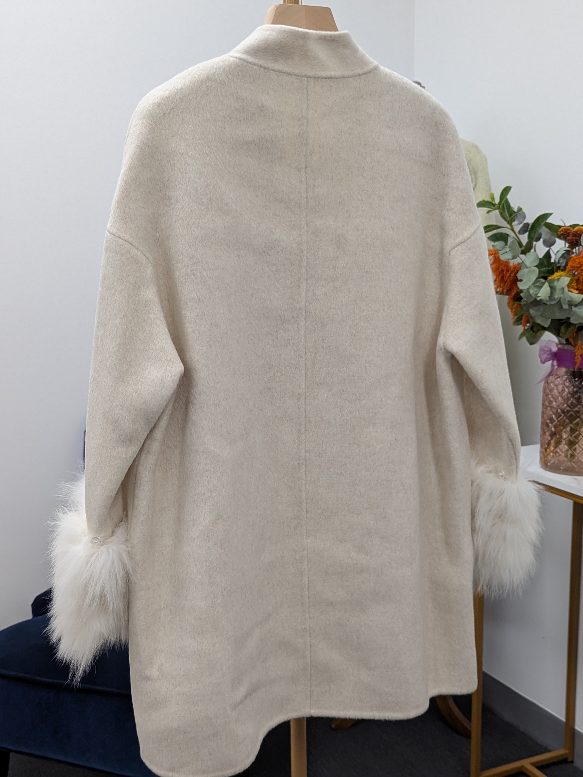 Women's Fur Collar Wool Coats Try-On Available 229 Size S8-12 90% Wool 10% Tencel