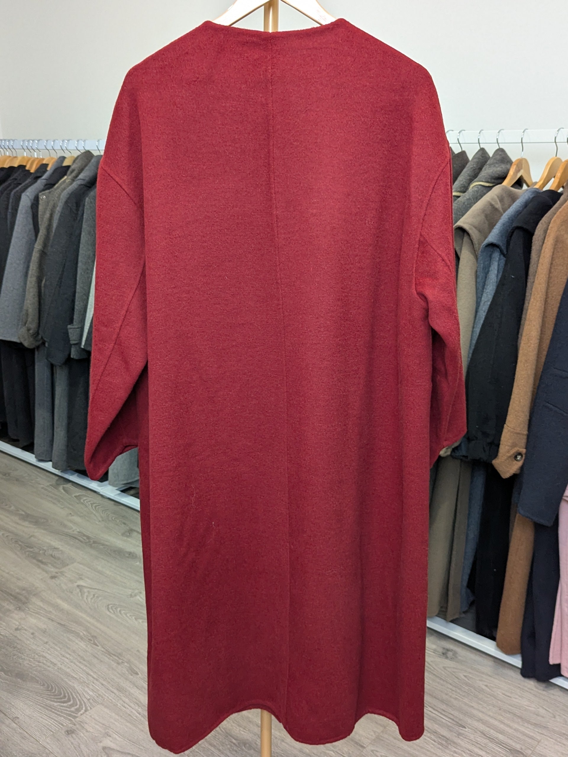 193 100% Wool Coat Burgundy S 8-10 M 12-14