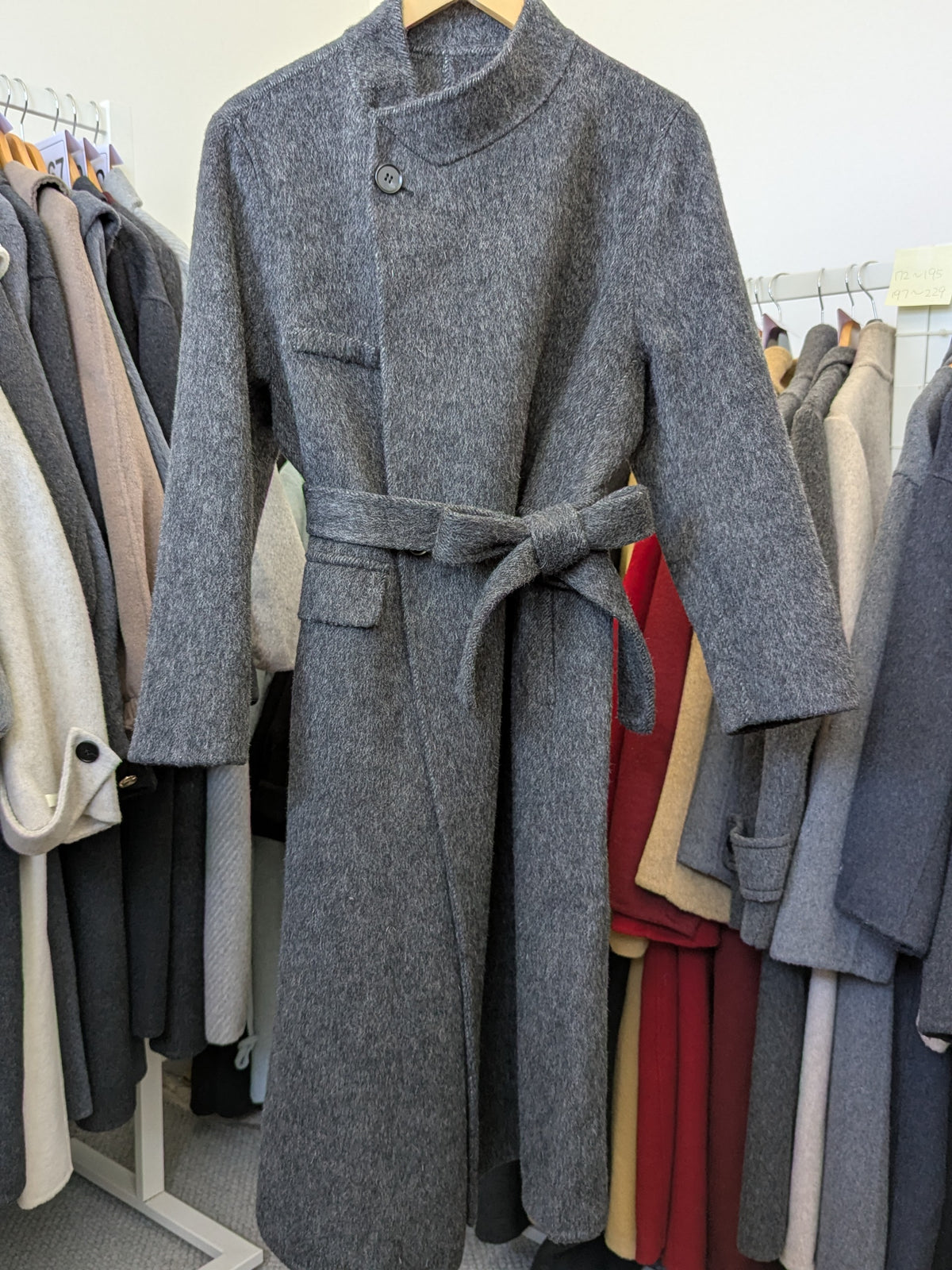 236 31% Wool 56% Alpaca Wool Coat M 10-12 Dark Grey