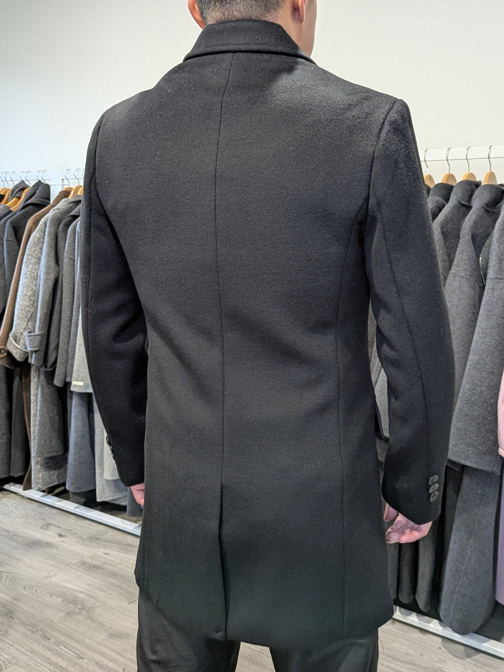 018 Men's 51% Wool Coats Black Grey Tan