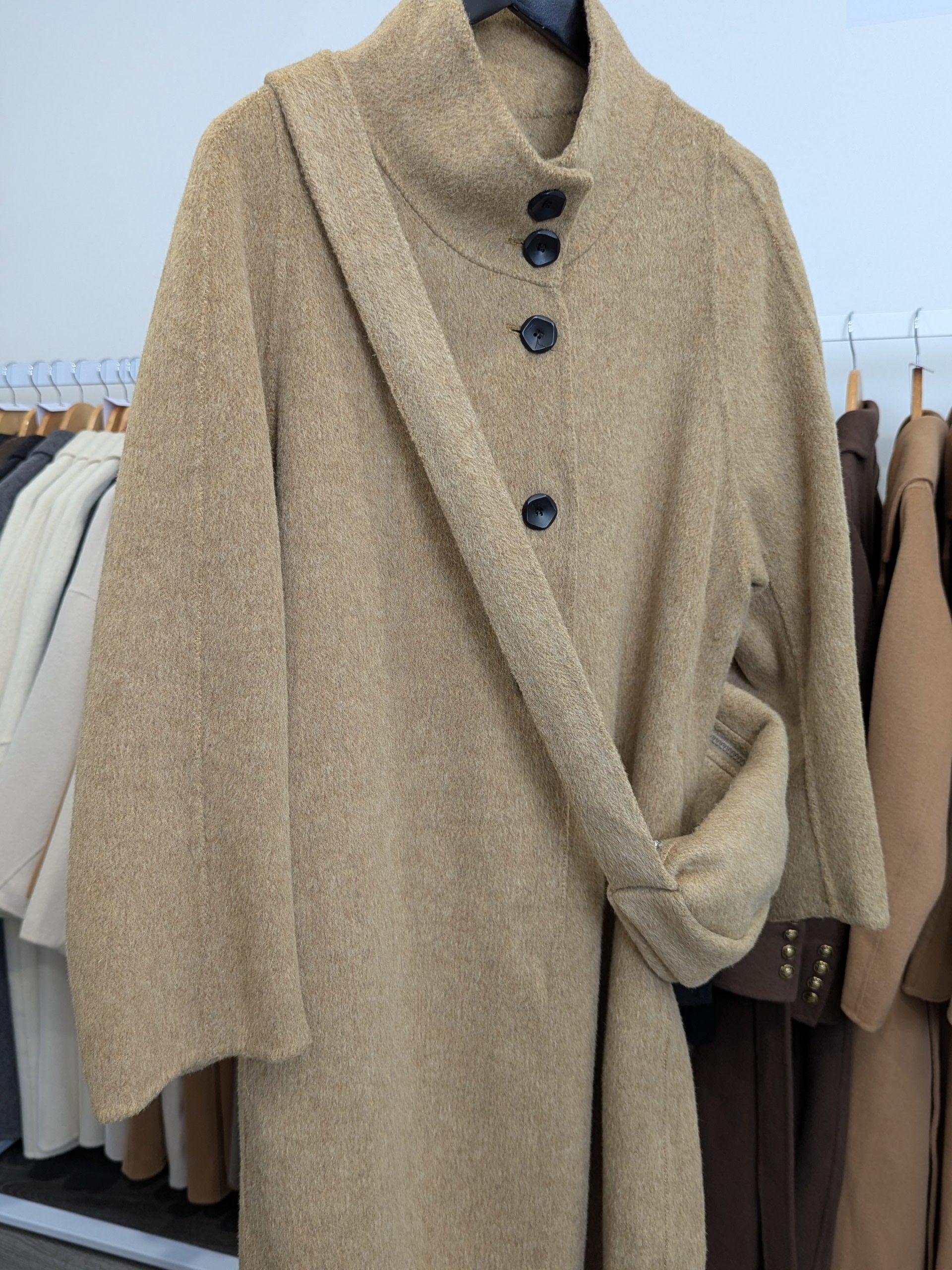 194 100% Wool Coat Light Camel S 10-12 With bag