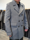 038 Men's 51% Wool Coats Black Grey Tan