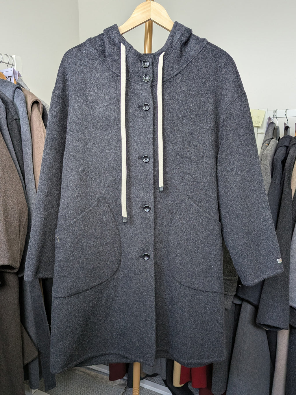 071 100% Wool Coat Charcoal S 10-14 hoodie