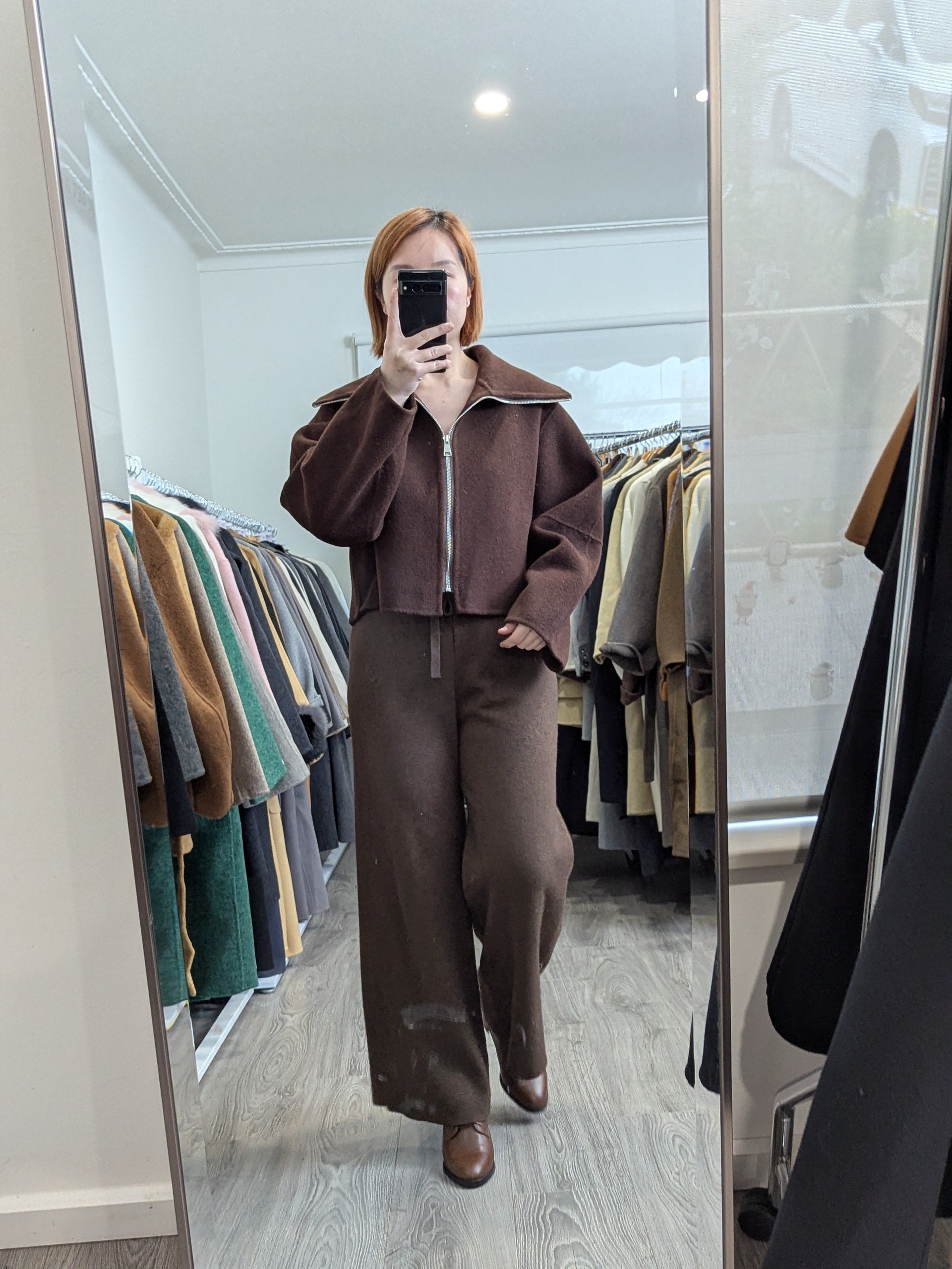 223 68% Wool Coat Chocolate M 10-14