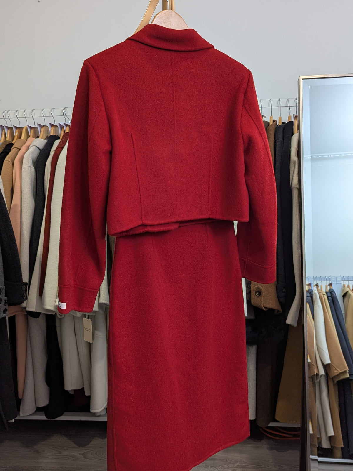 229 100% Wool Coat Set Red M 8-10