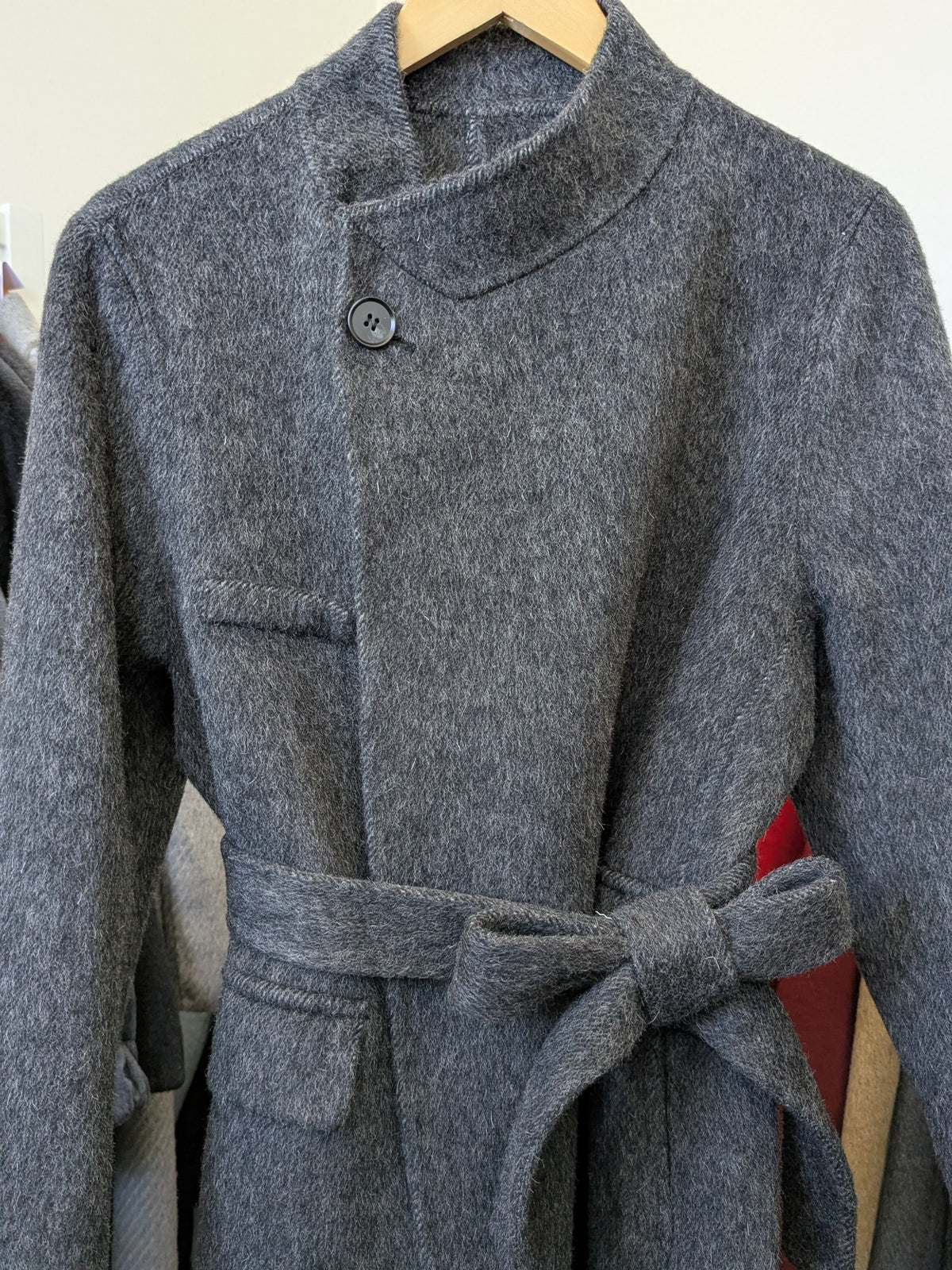 236 31% Wool 56% Alpaca Wool Coat M 10-12 Dark Grey