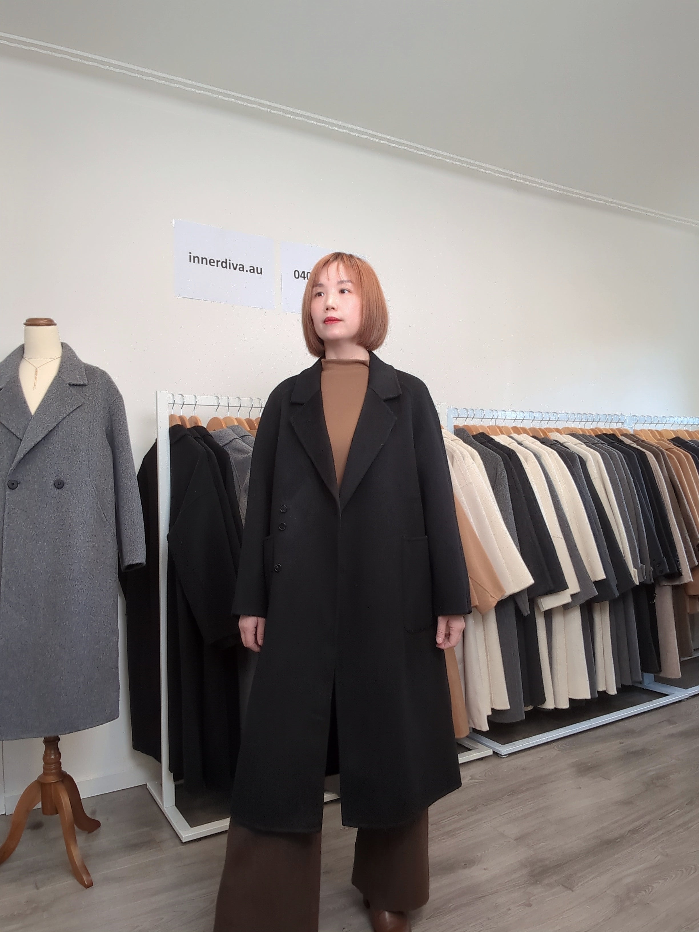 031 100% Wool Coat Black