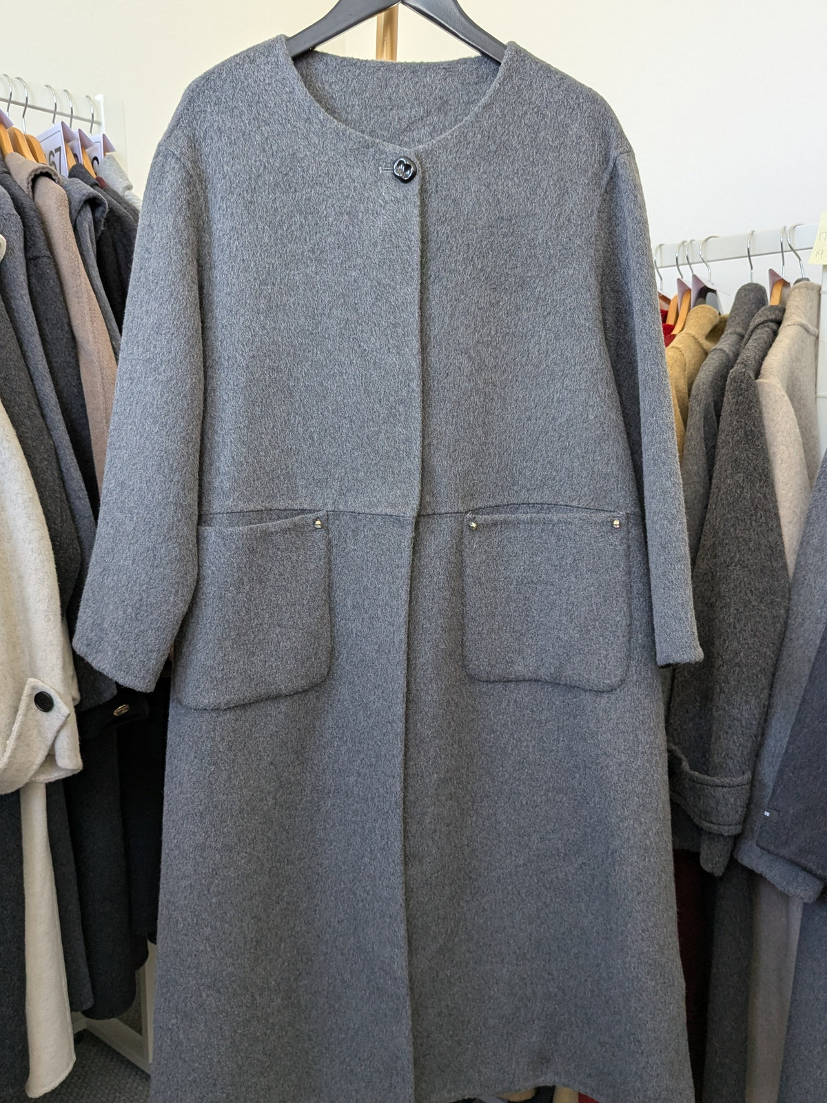 197 100% Wool Coat Grey S 8-10