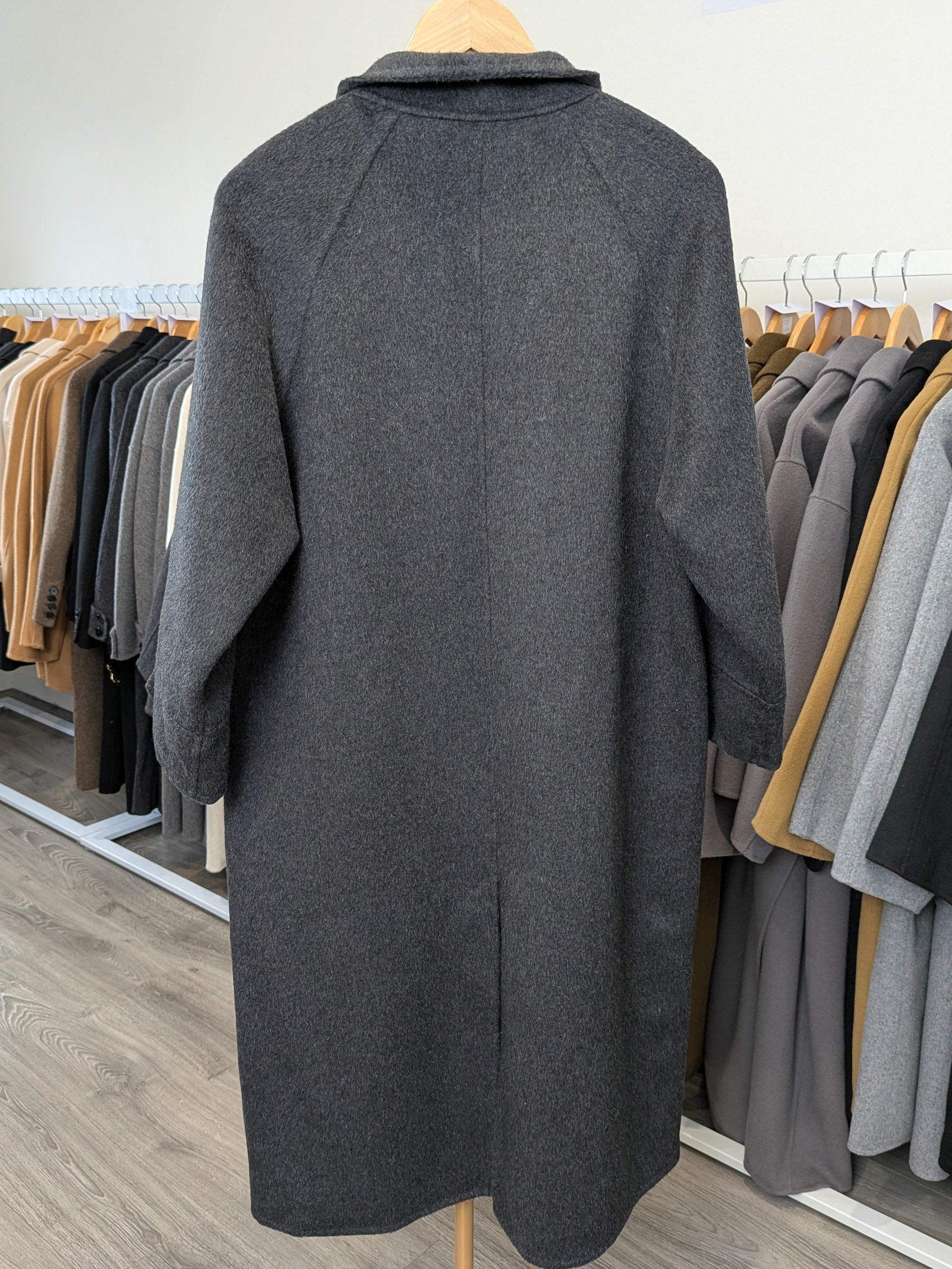 139 100% Wool Coat Charcoal Black
