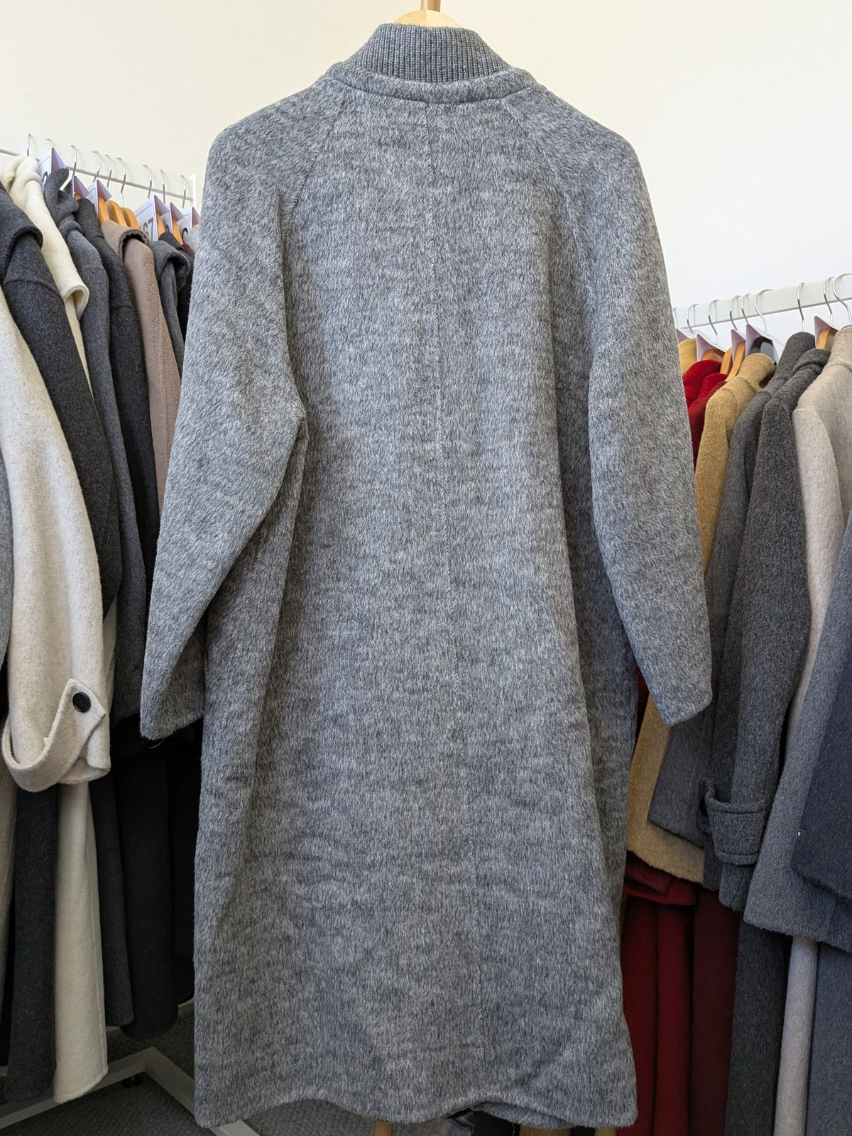 156 70% Wool Coat Grey M 10-14