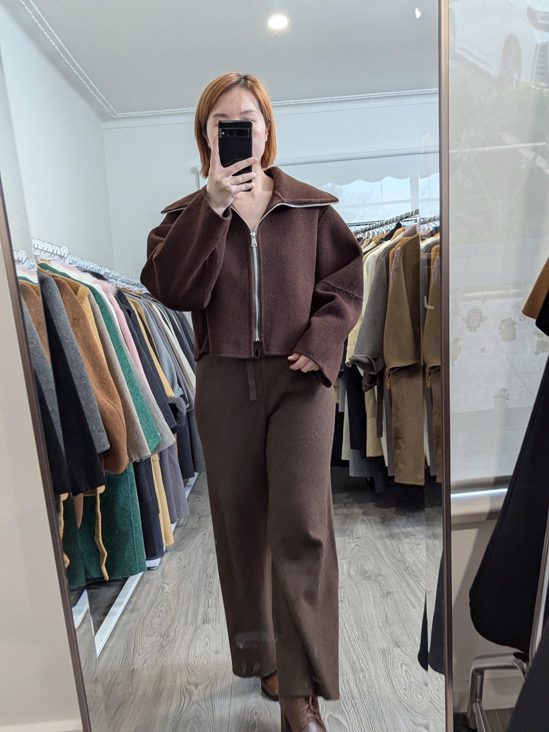 223 68% Wool Coat Chocolate M 10-14